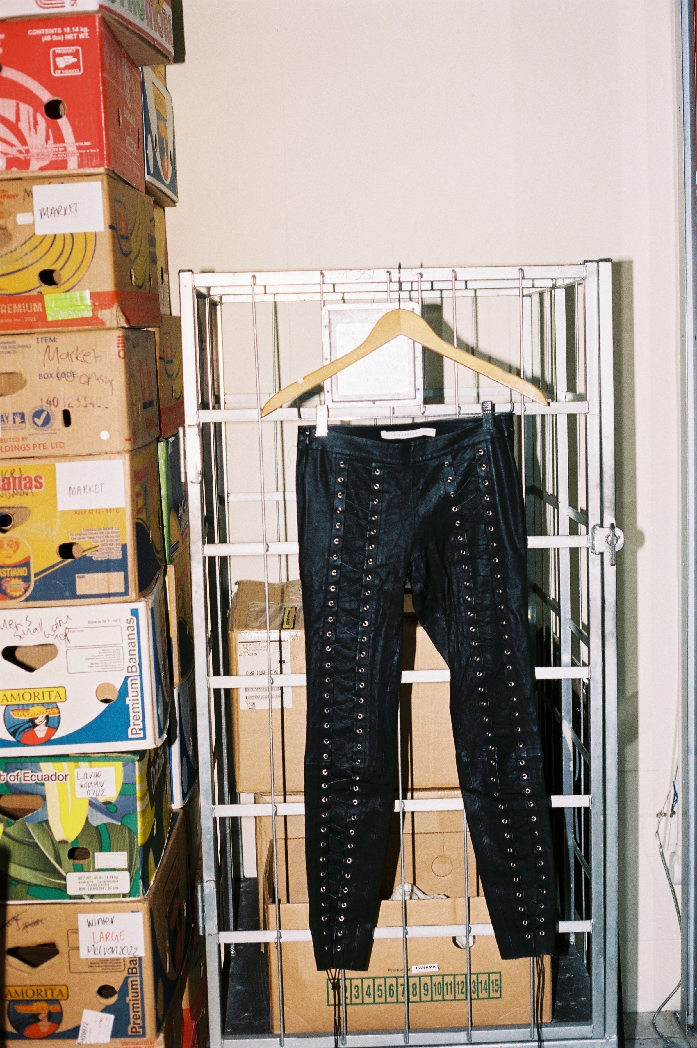 Zoé Karssen lace-up leather pants