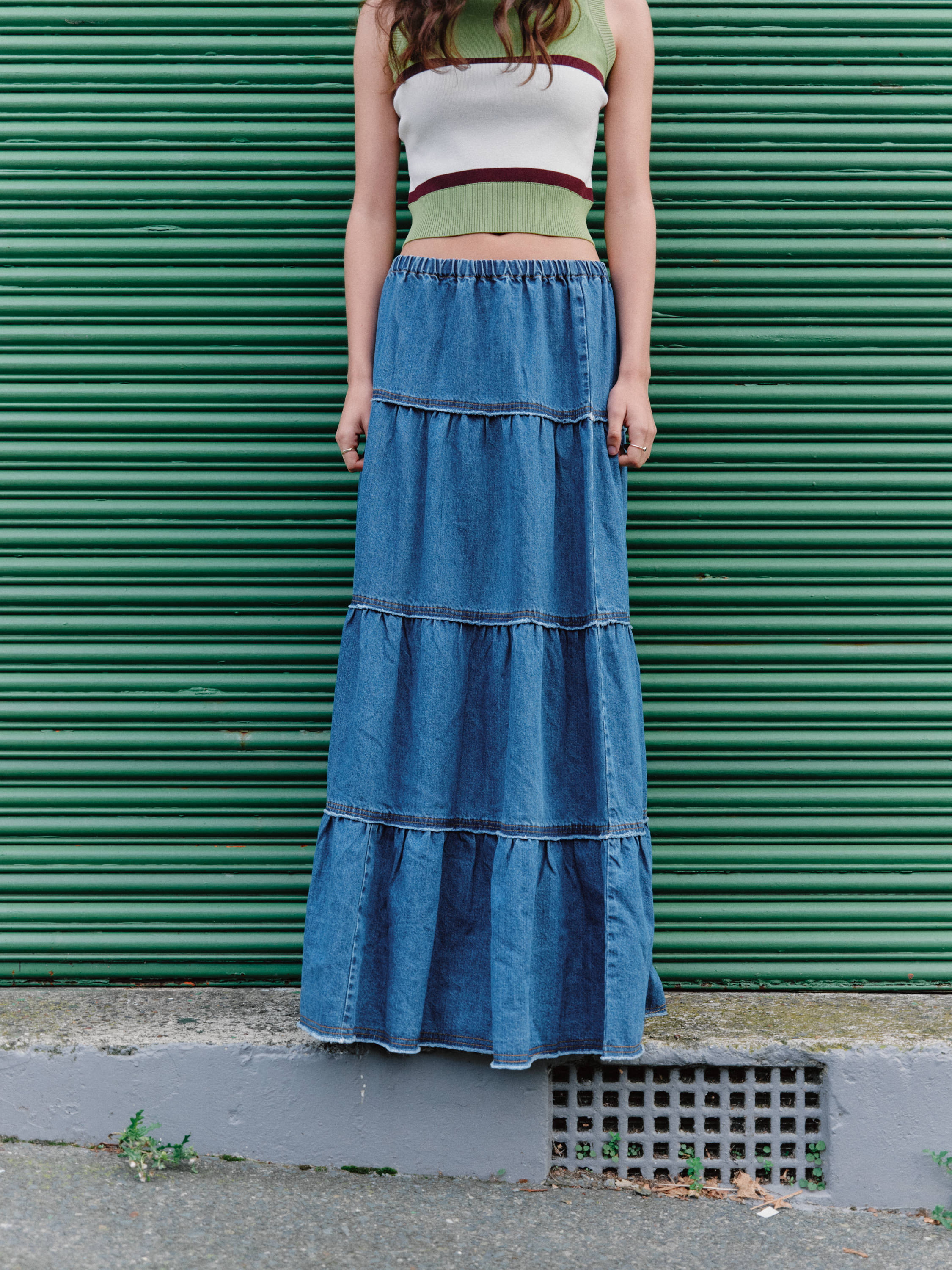 Glassons denim maxi skirt