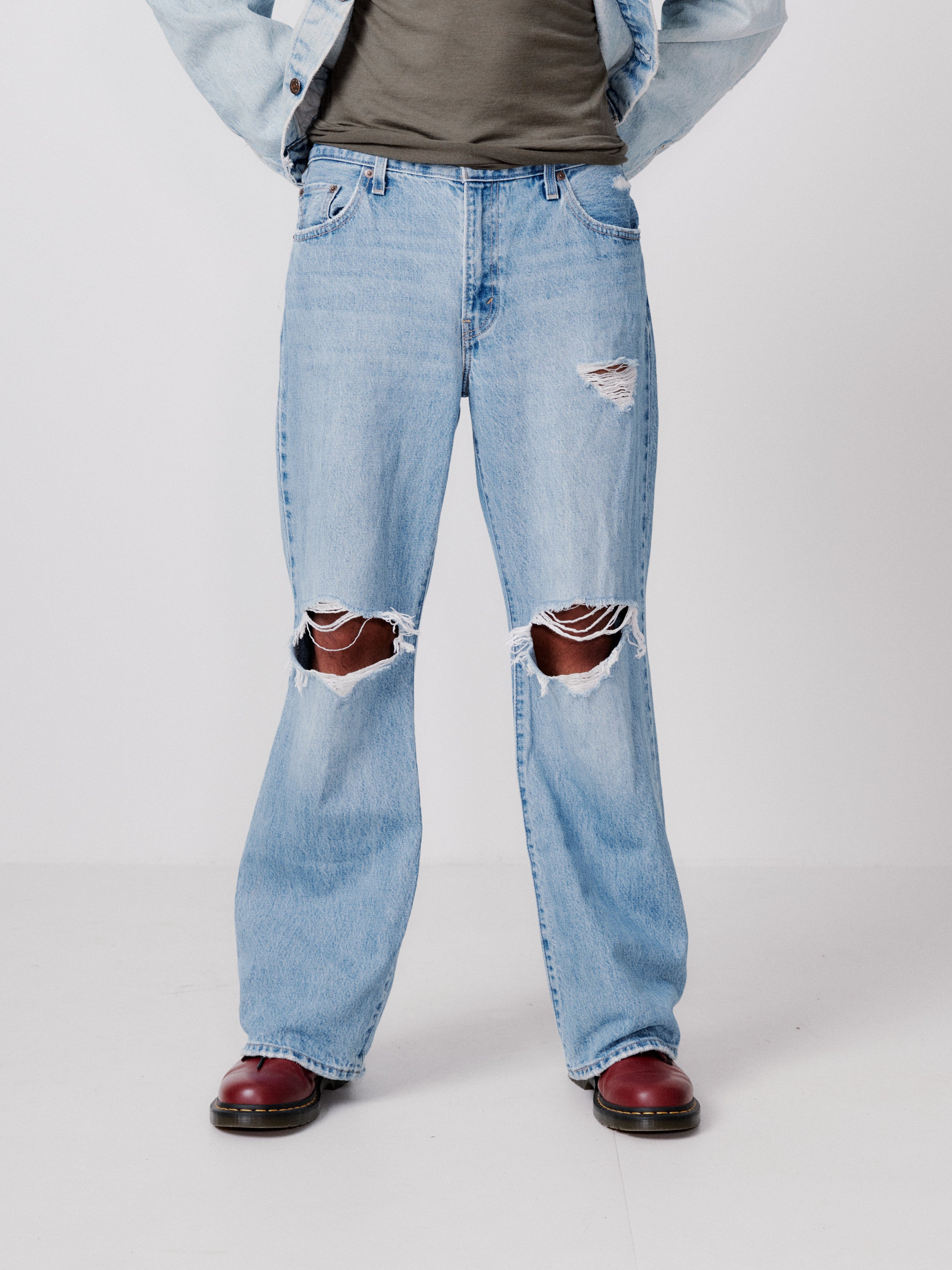 Levis 501s 30" double rip jeans