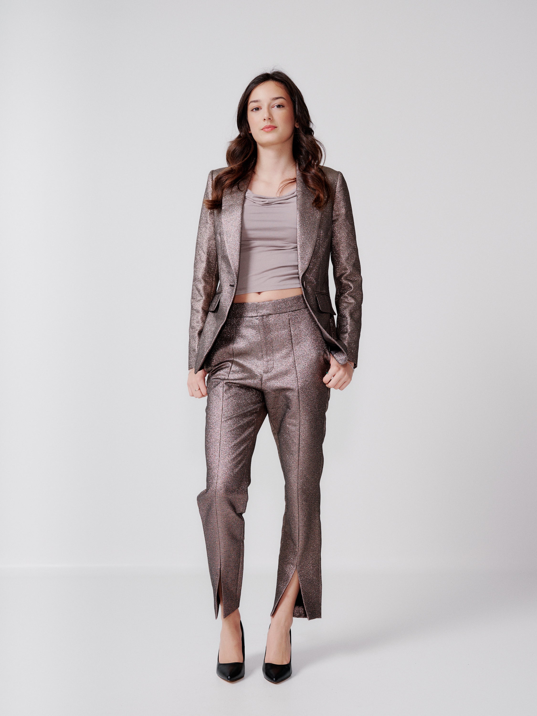 Metallic womens suit best sale