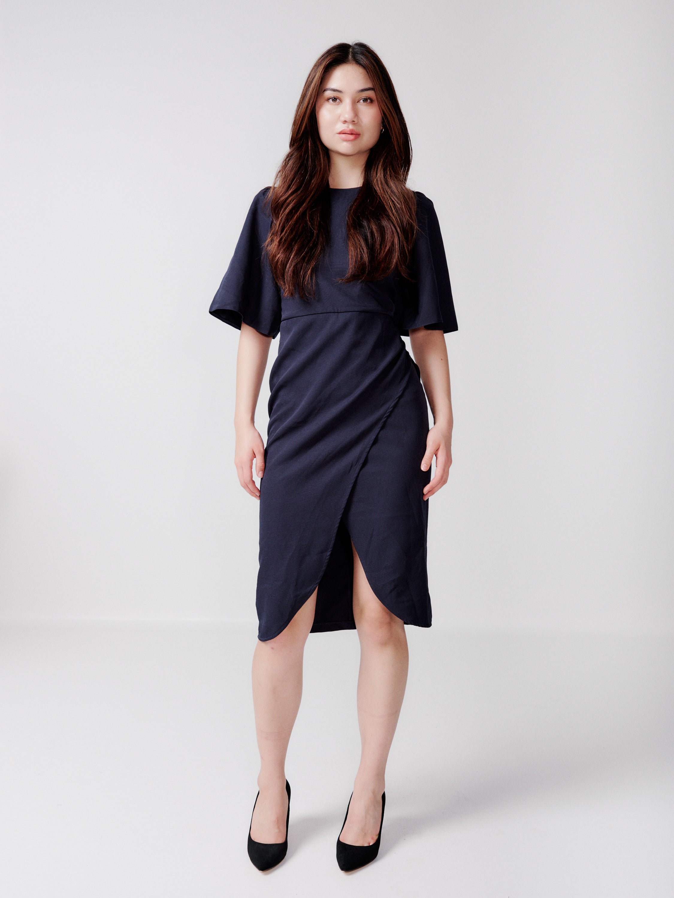 Coast flare sleeve midi dress