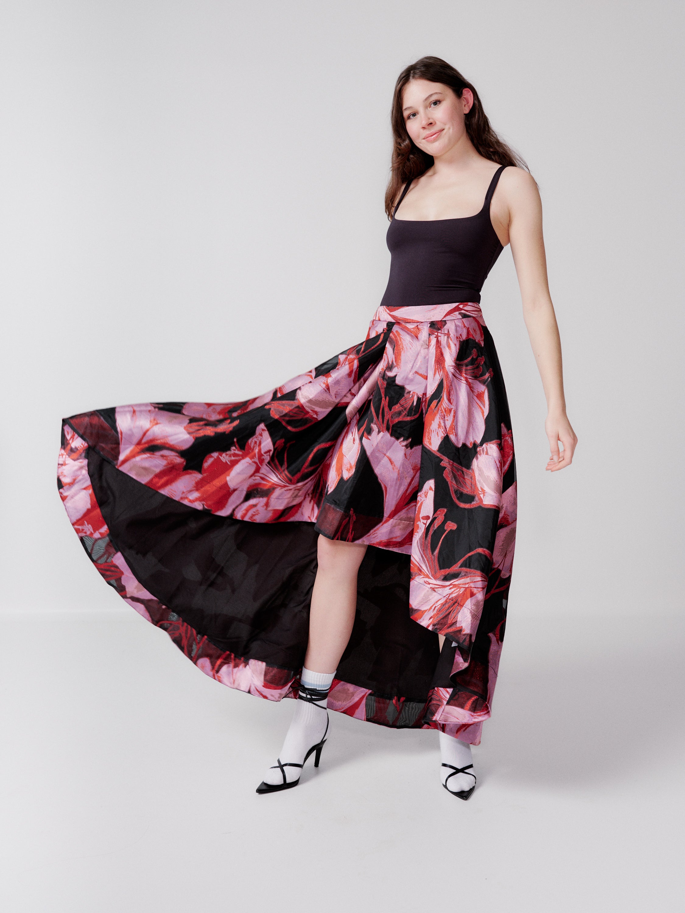 Coast jacquard midi skirt
