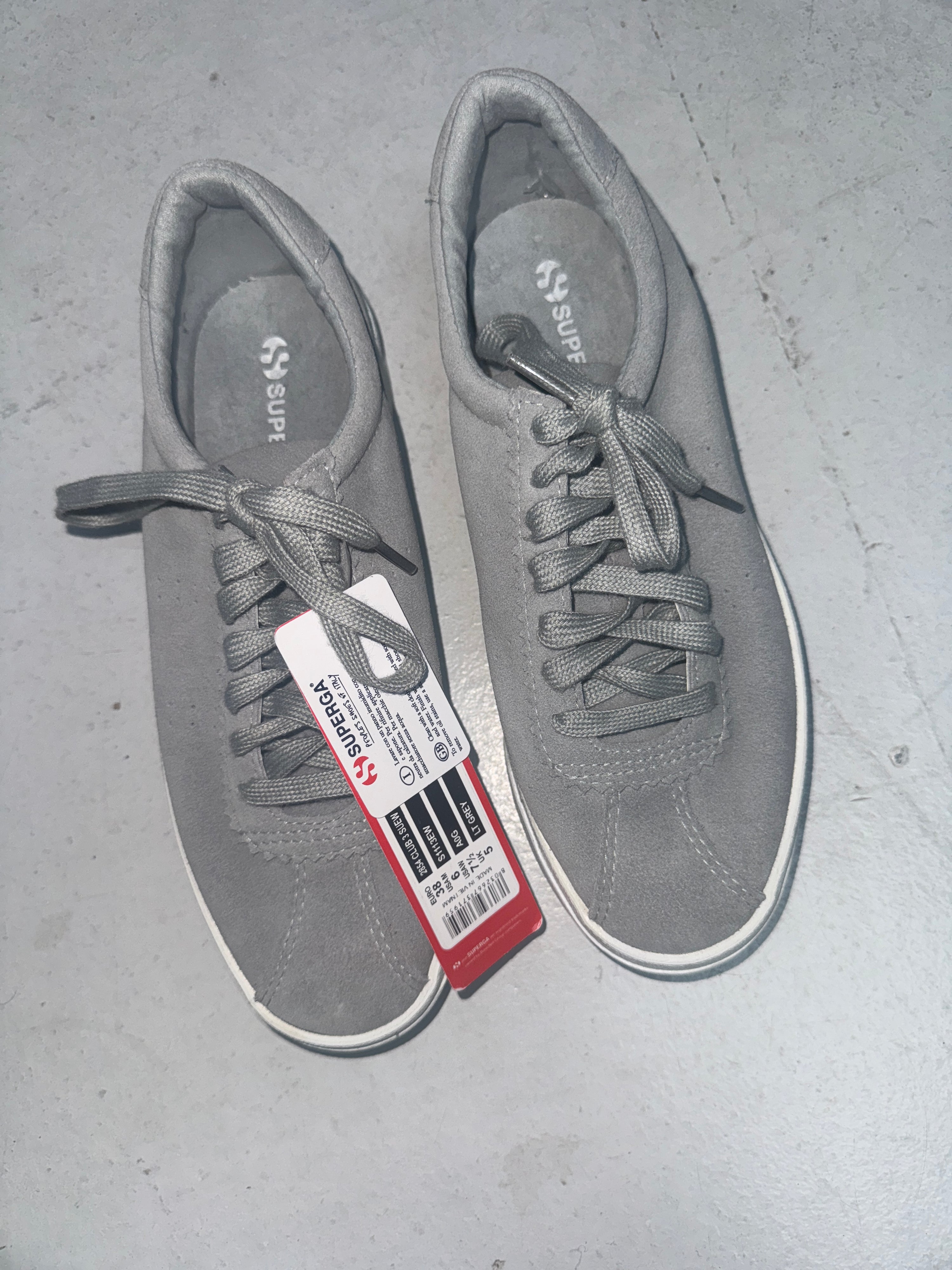 Superga grey suede trainers