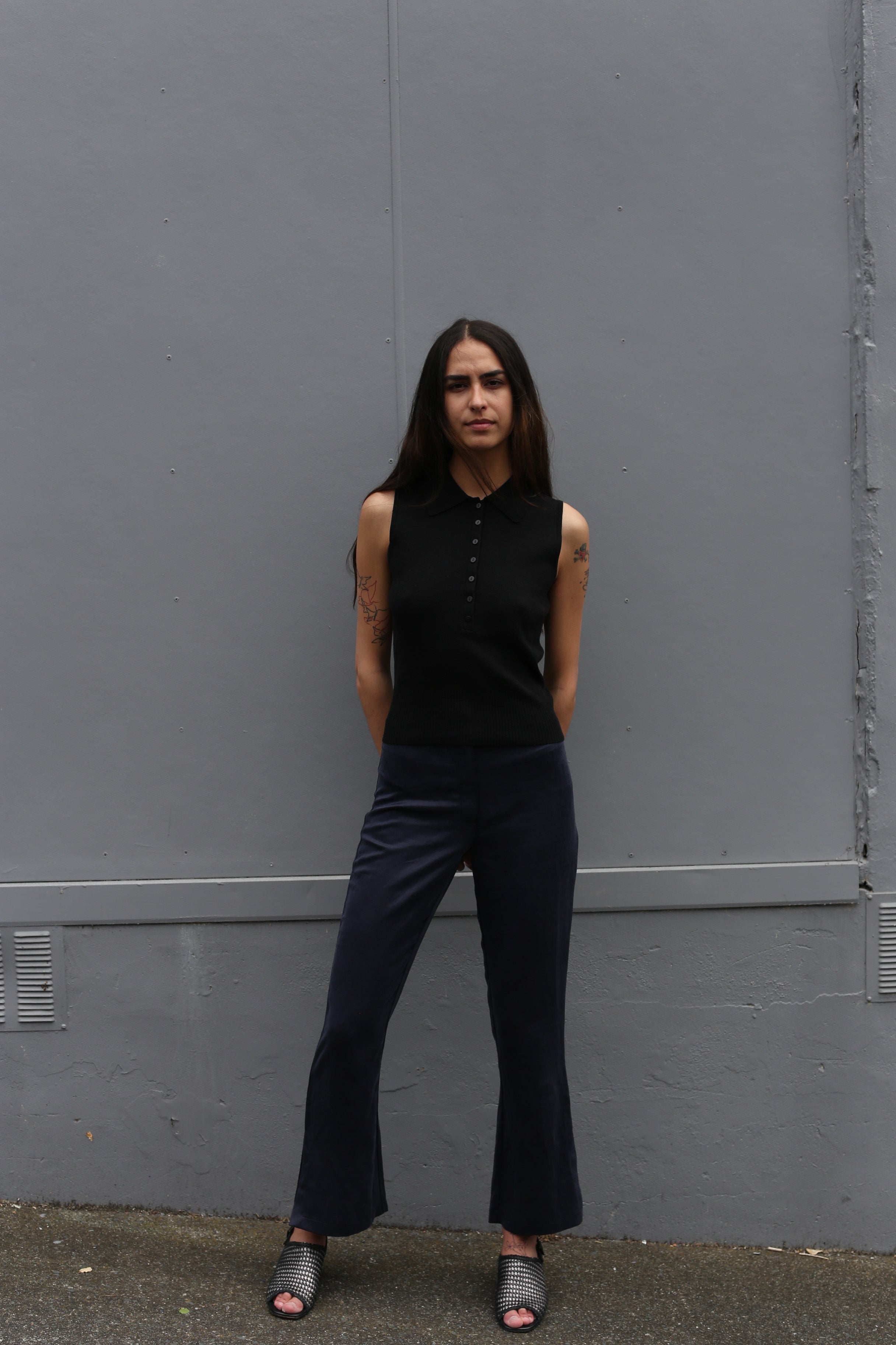 Progetto woven Leather mules