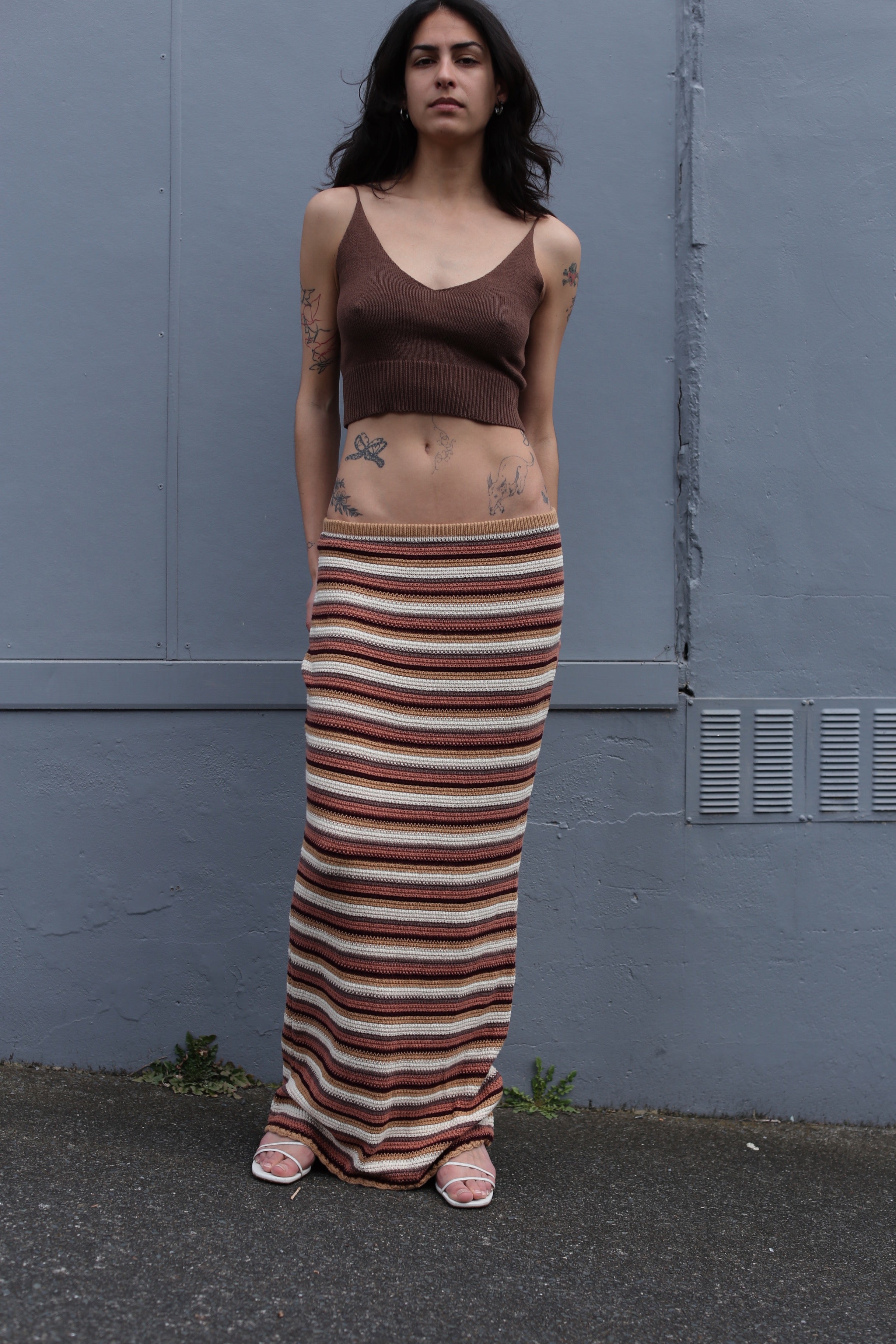 Glassons stripe crochet skirt