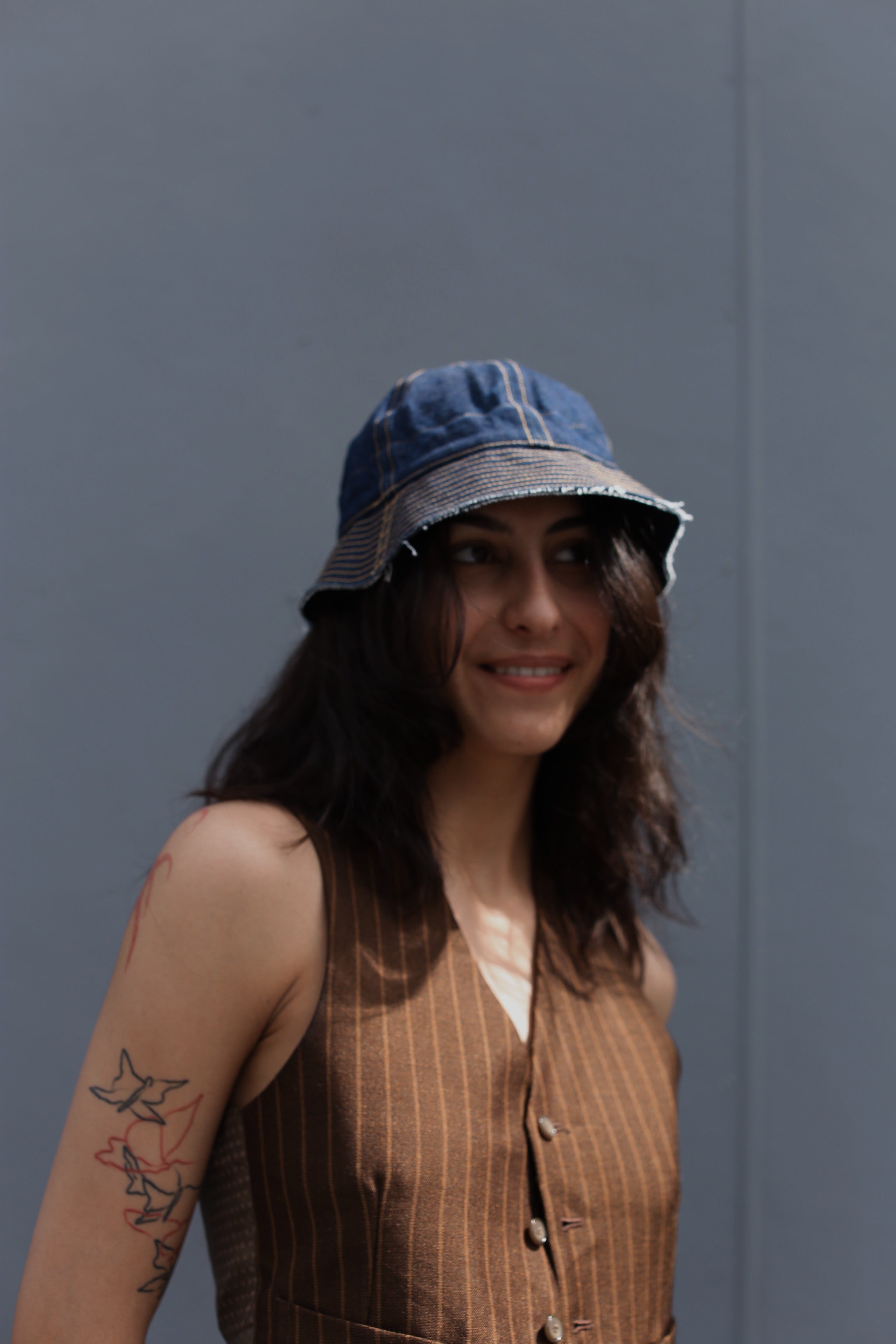 Ratbags x Common upcycled denim bucket hat