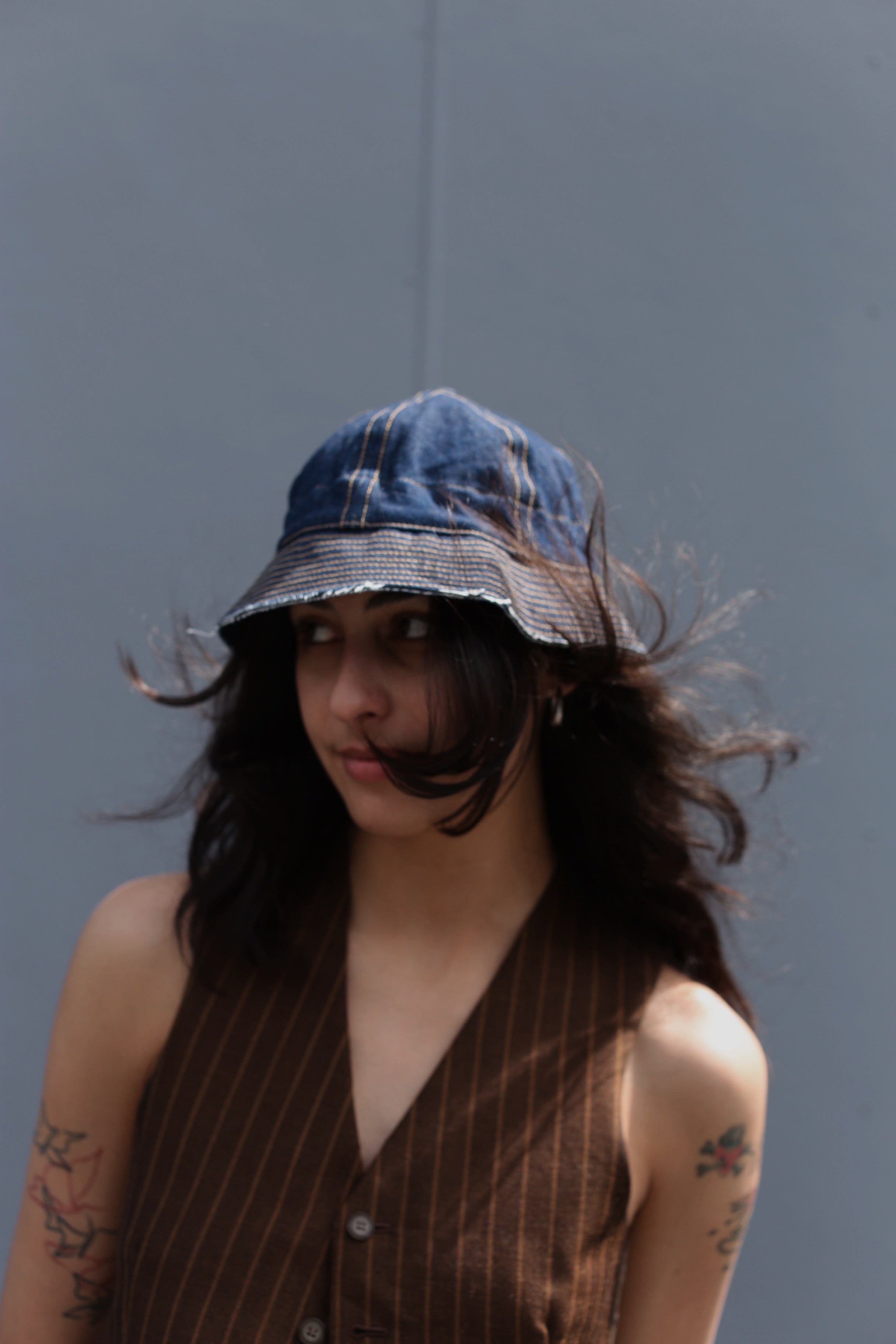 Ratbags x Common upcycled denim bucket hat