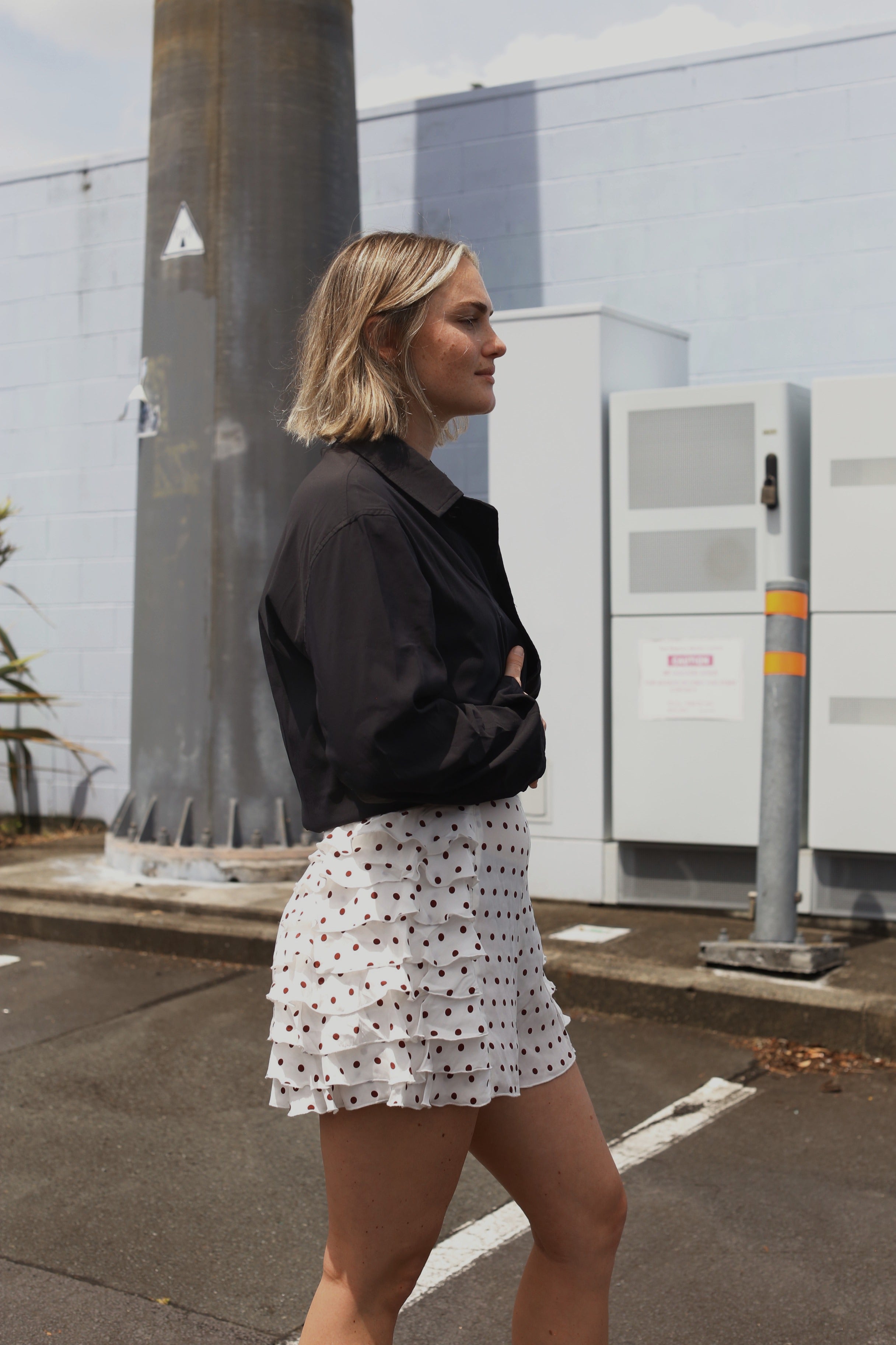 SIR silk polka dot short