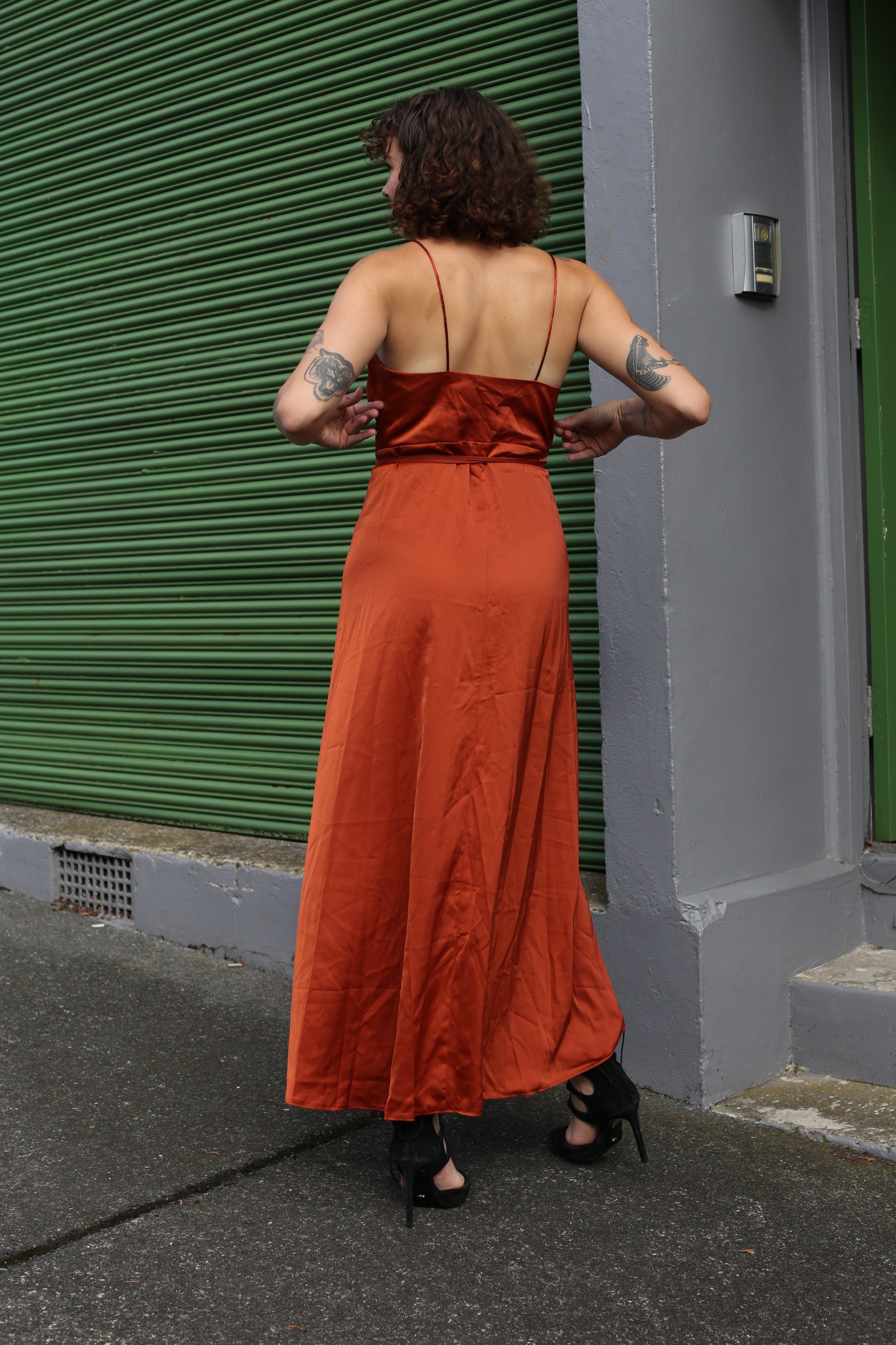 Showpo copper wrap dress
