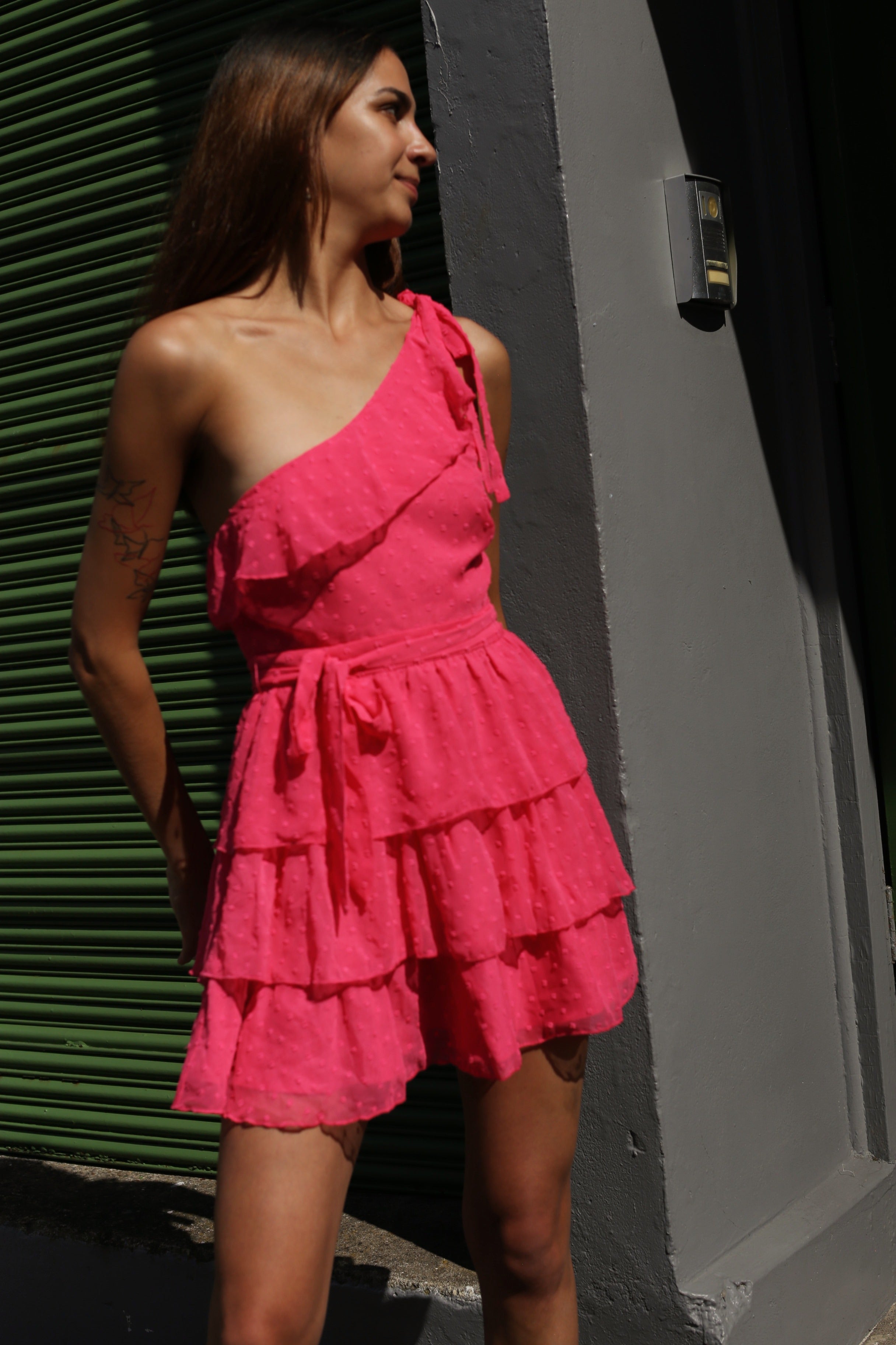 Showpo ruffle one shoulder dress