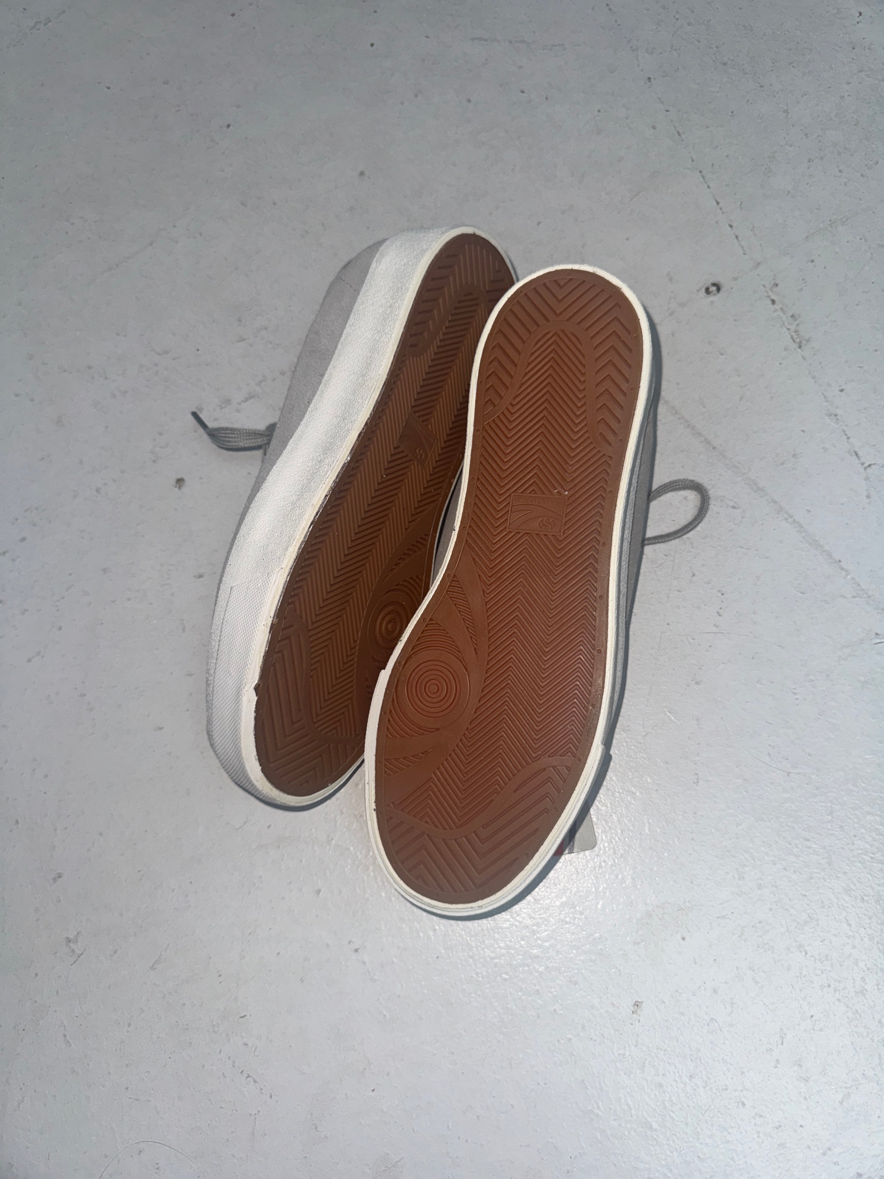 Superga grey suede trainers