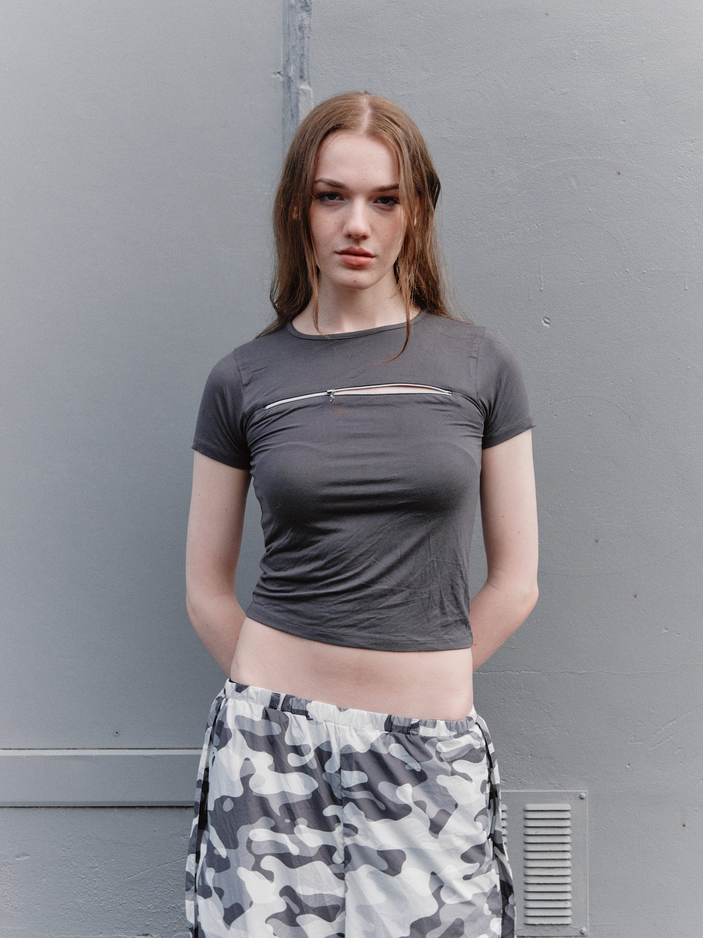 Glassons zip crop top