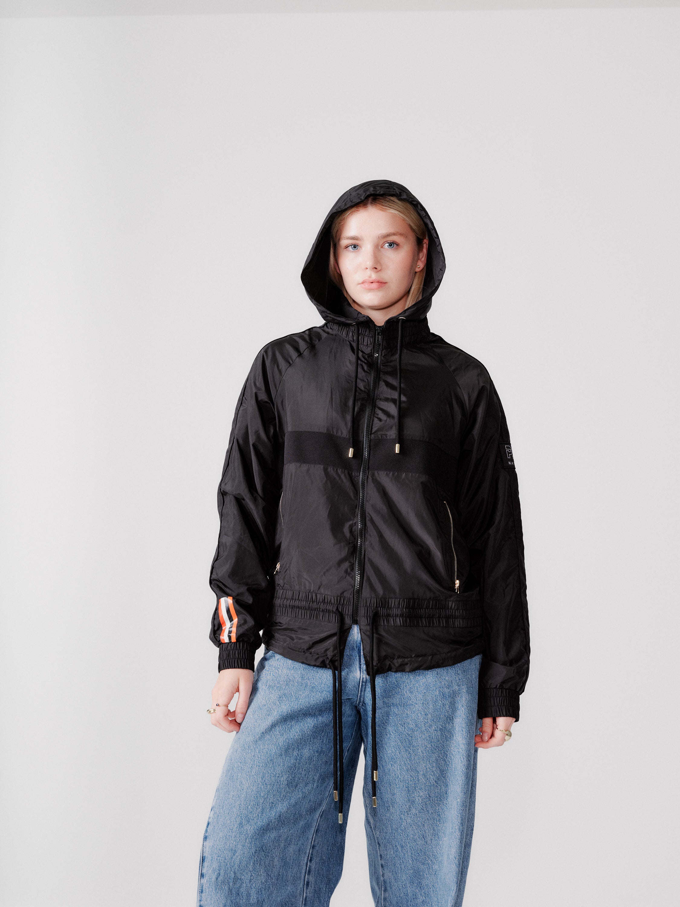 PE Nation black windbreaker jacket