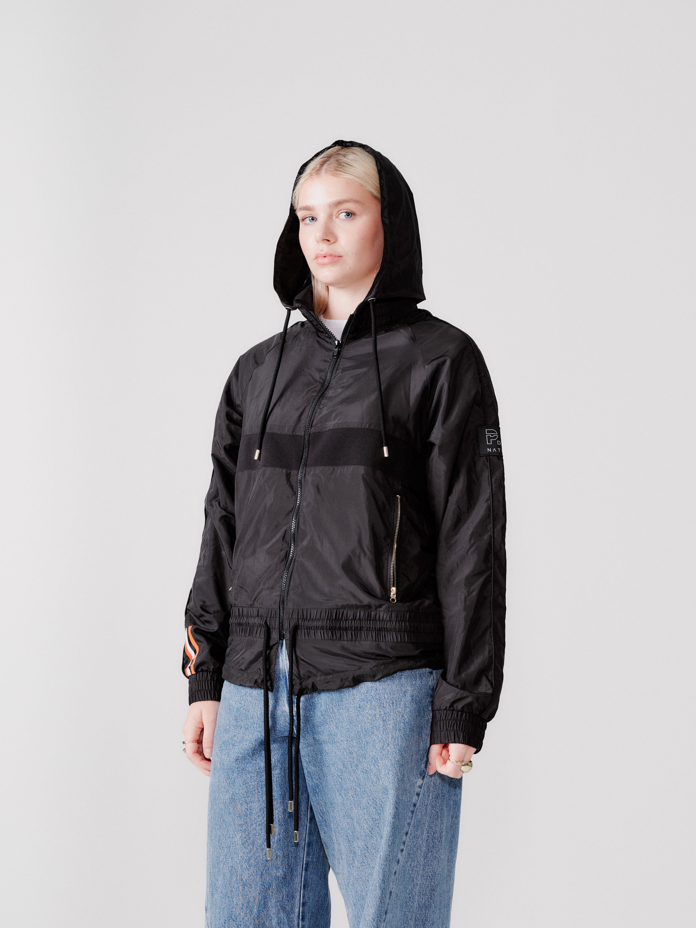 PE Nation black windbreaker jacket