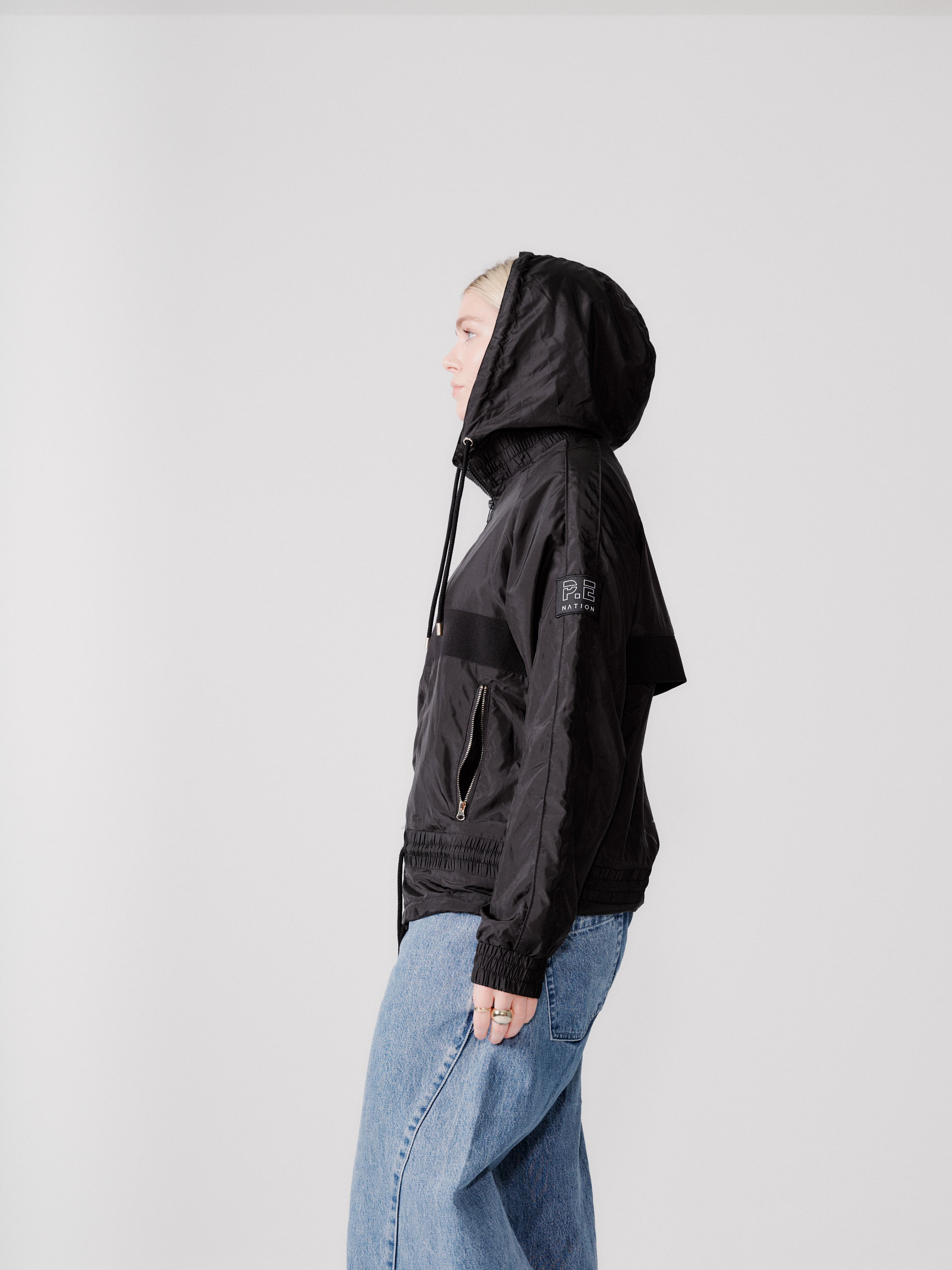 PE Nation black windbreaker jacket