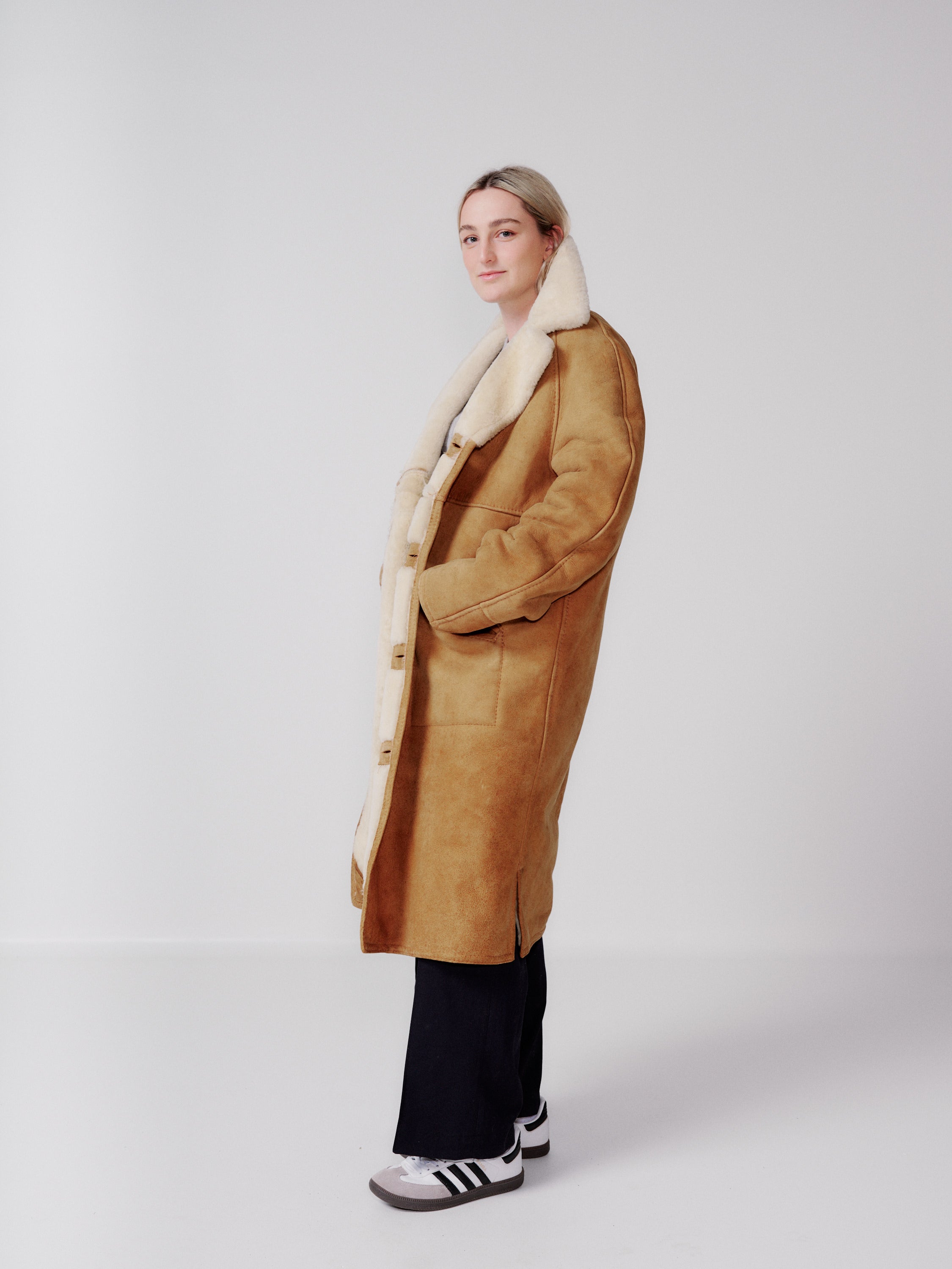 Genuine sheep skin coat