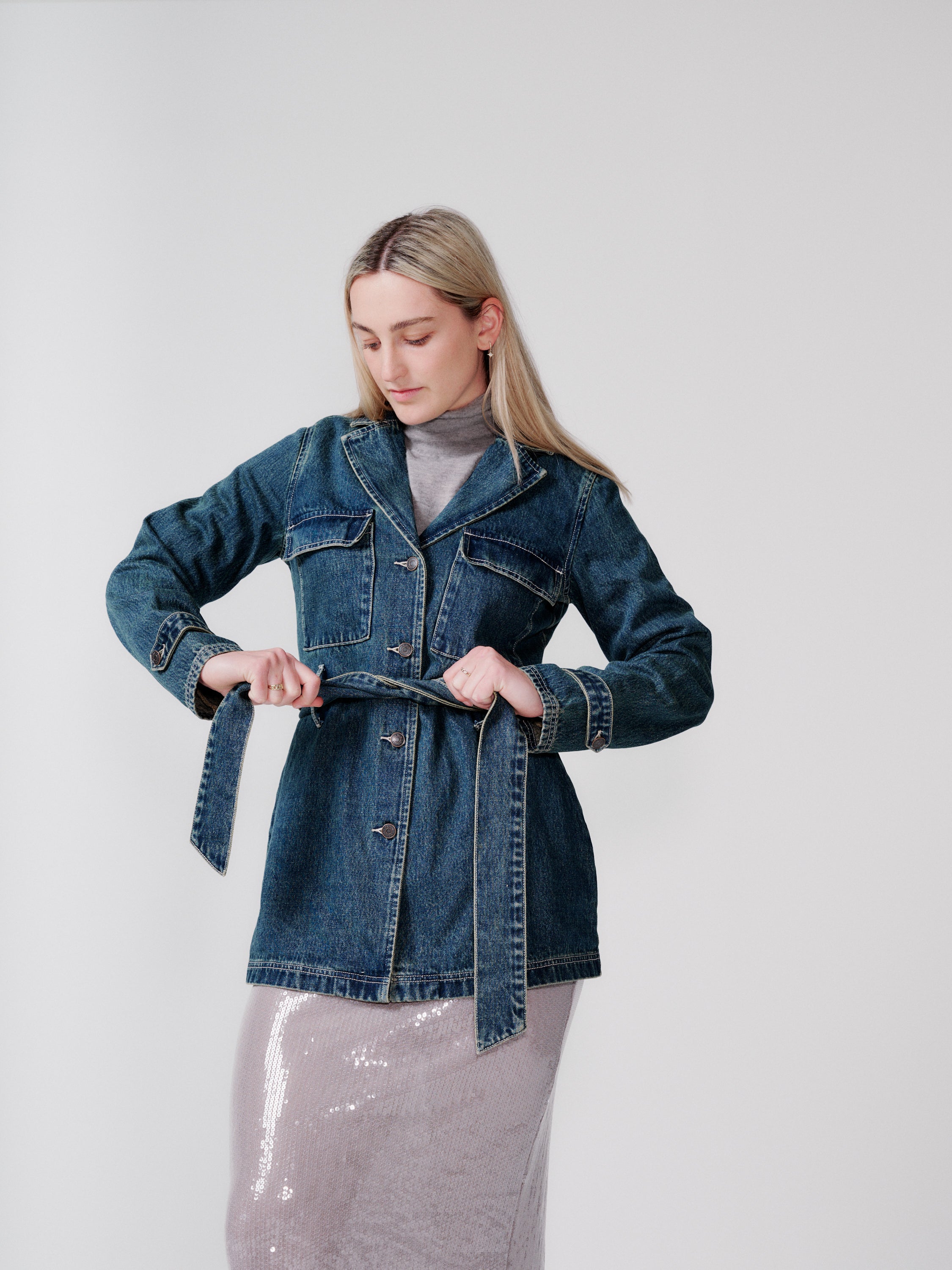 Glassons belted denim jacket