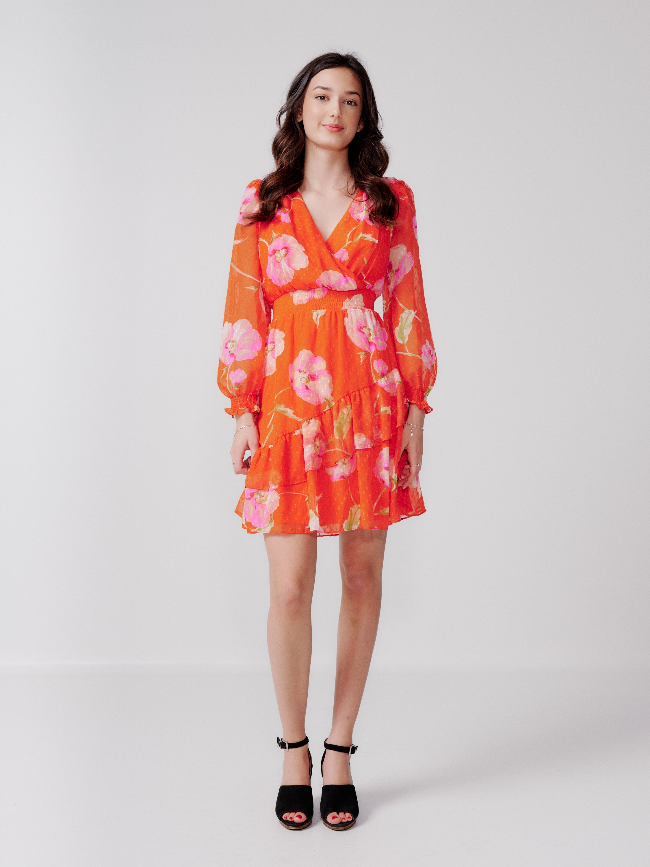 DKNY floral midi dress