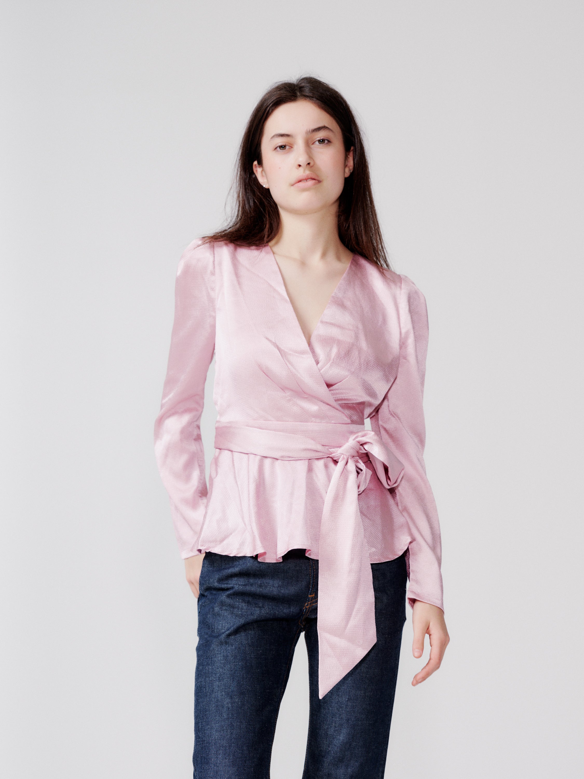 Coast long sleeve wrap top