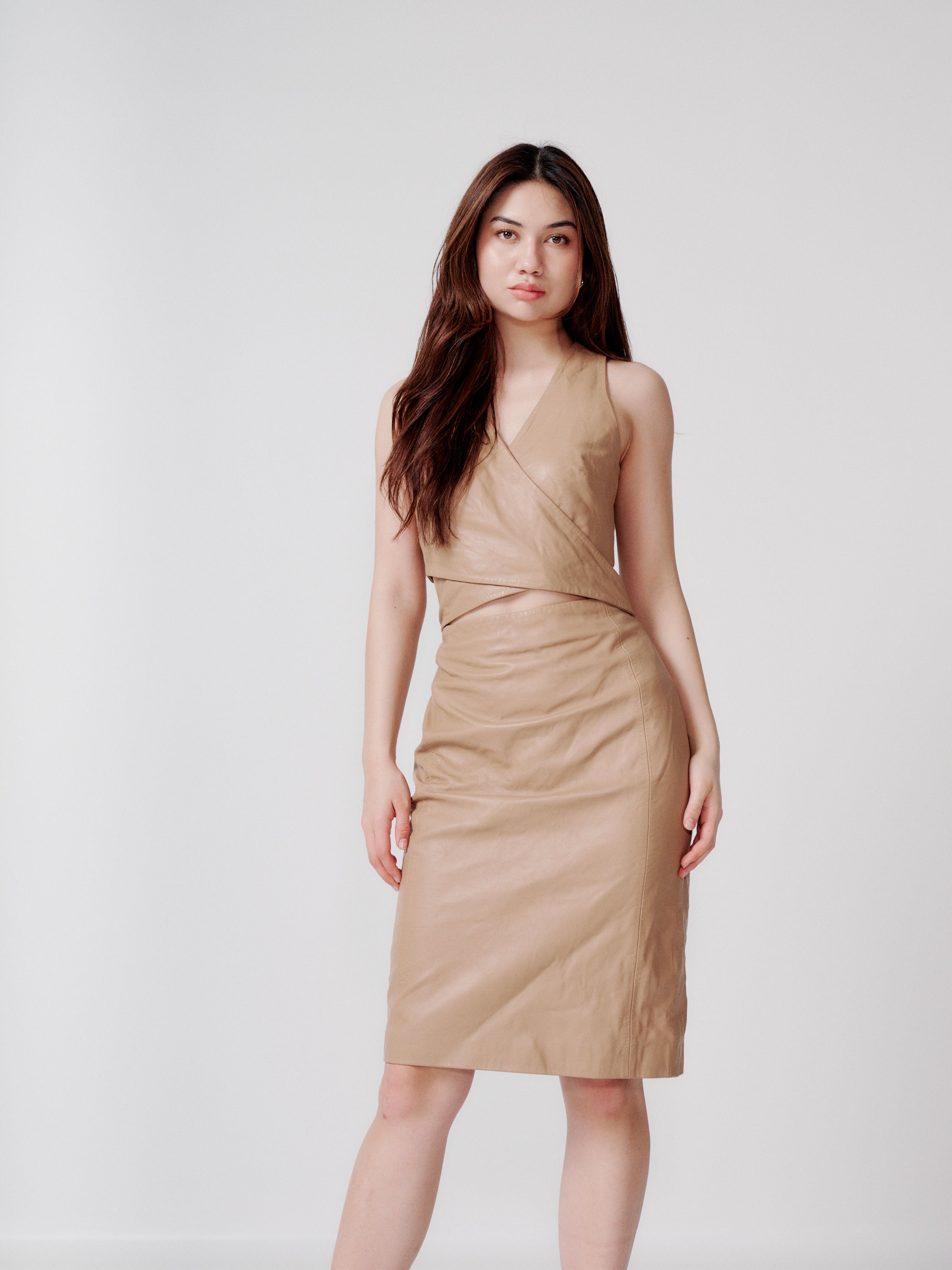 Karen Millen Leather midi dress