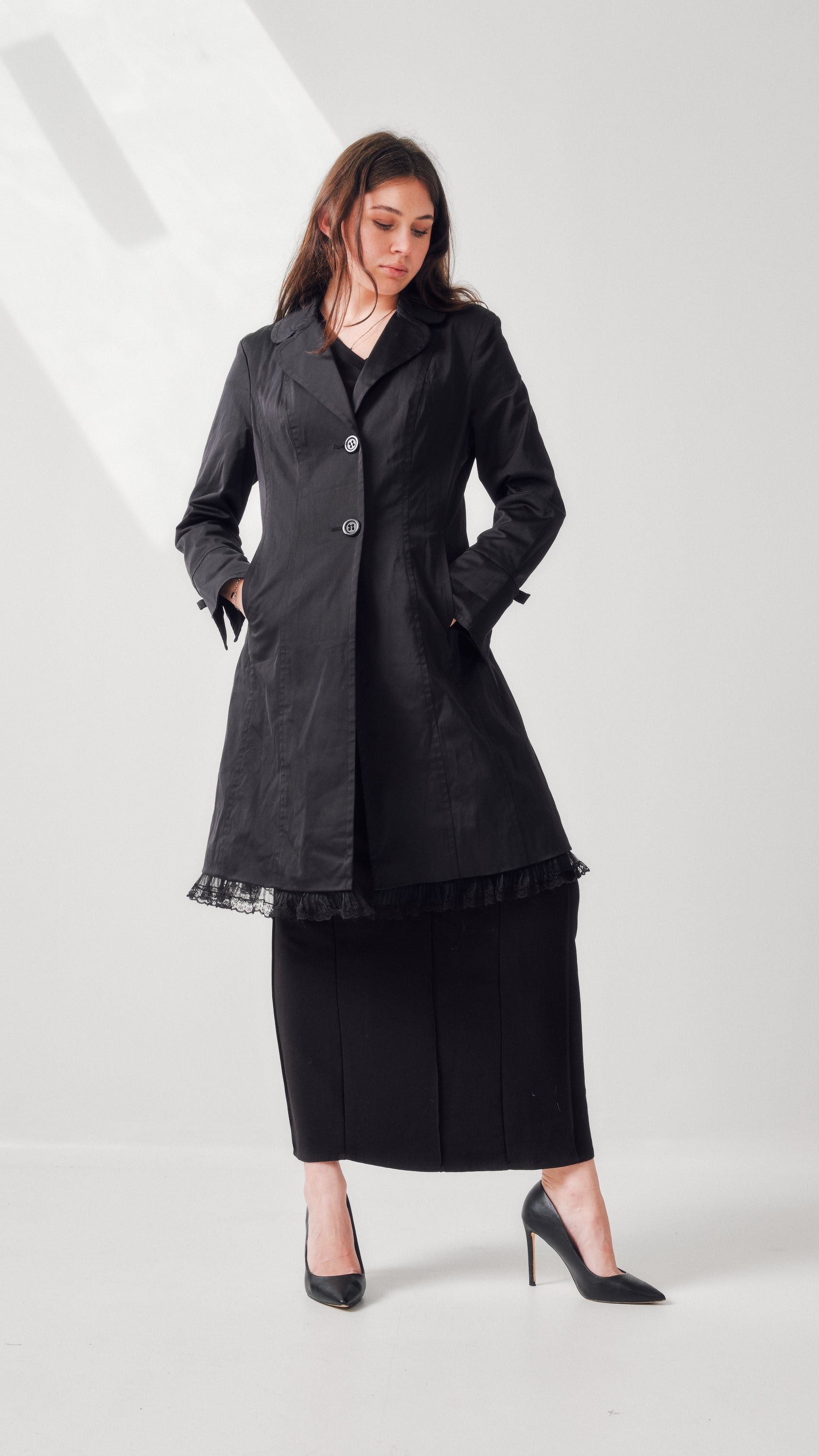 Nine West lace hem coat