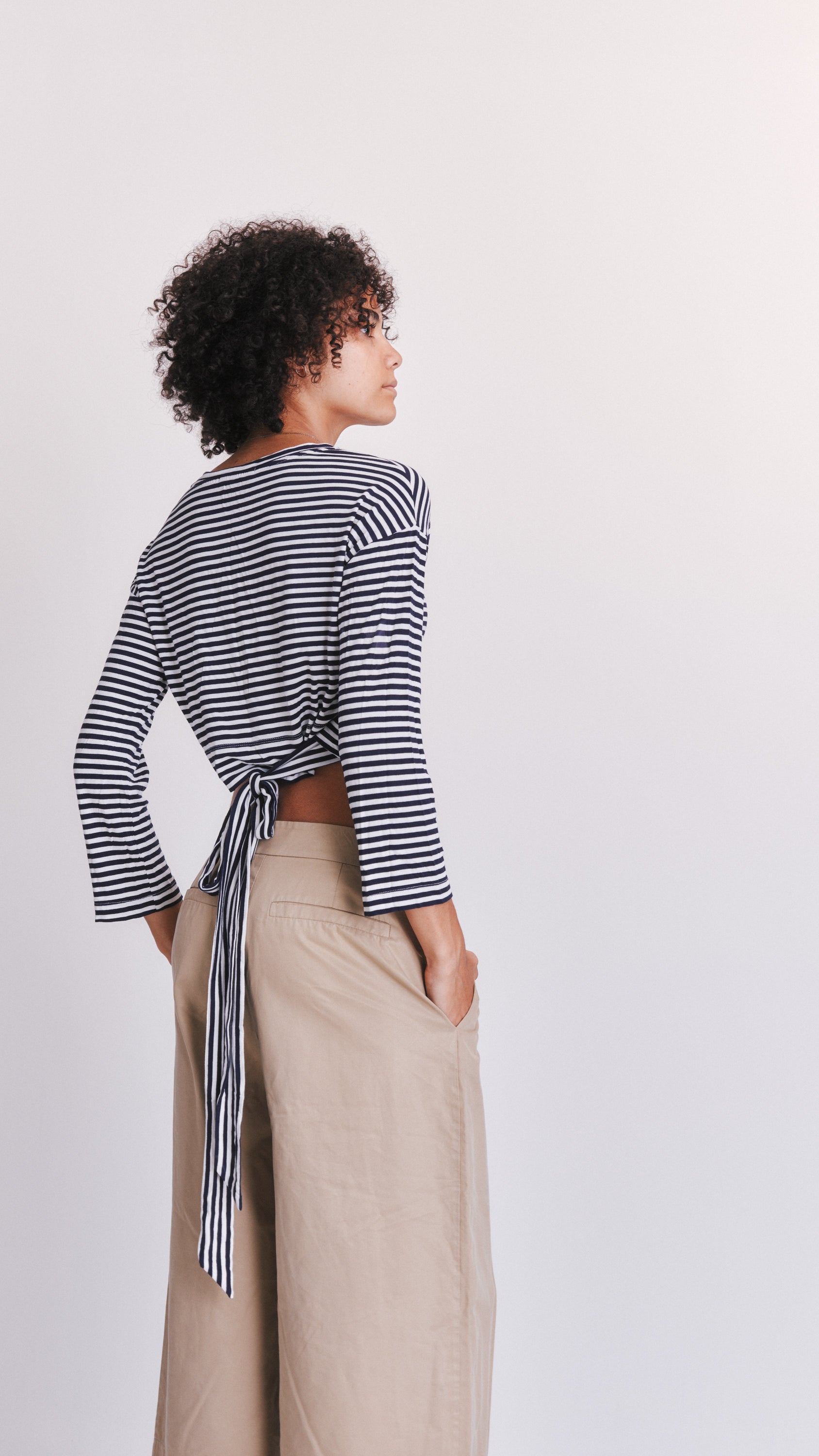 Ruby stripe crop tee