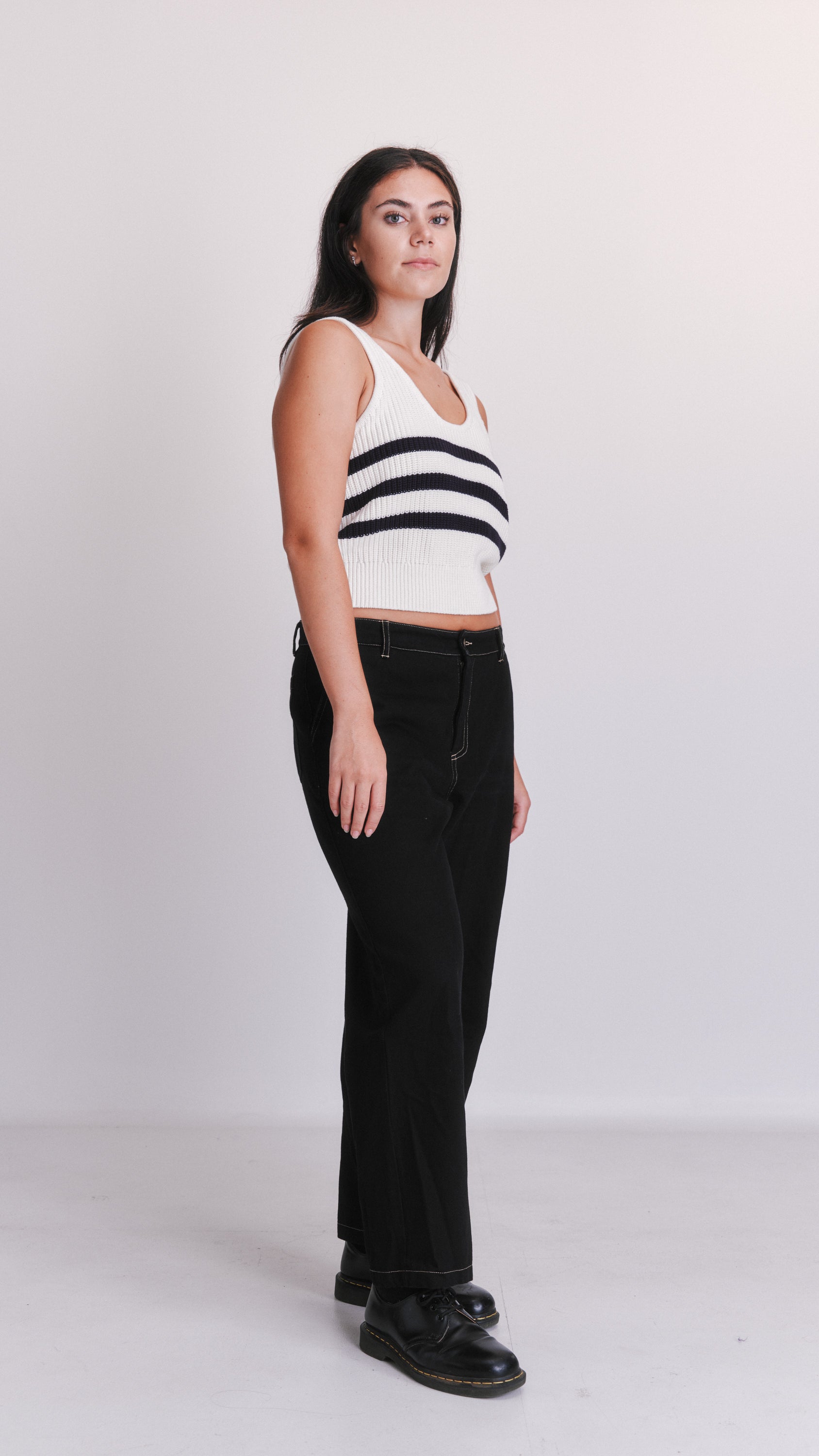 Caroline Stills contrast stitch jeans