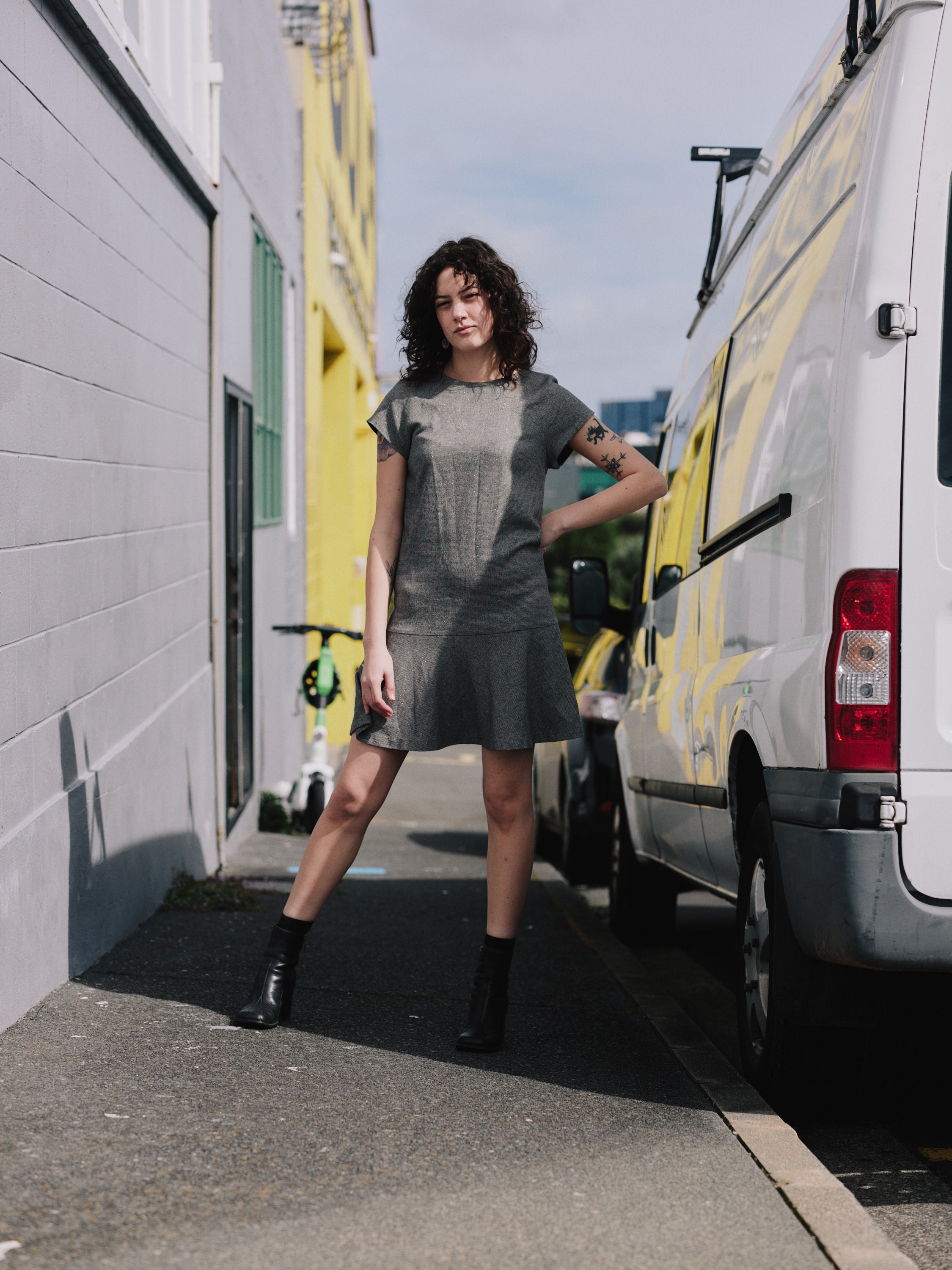 Helen Cherry Wool blend dress