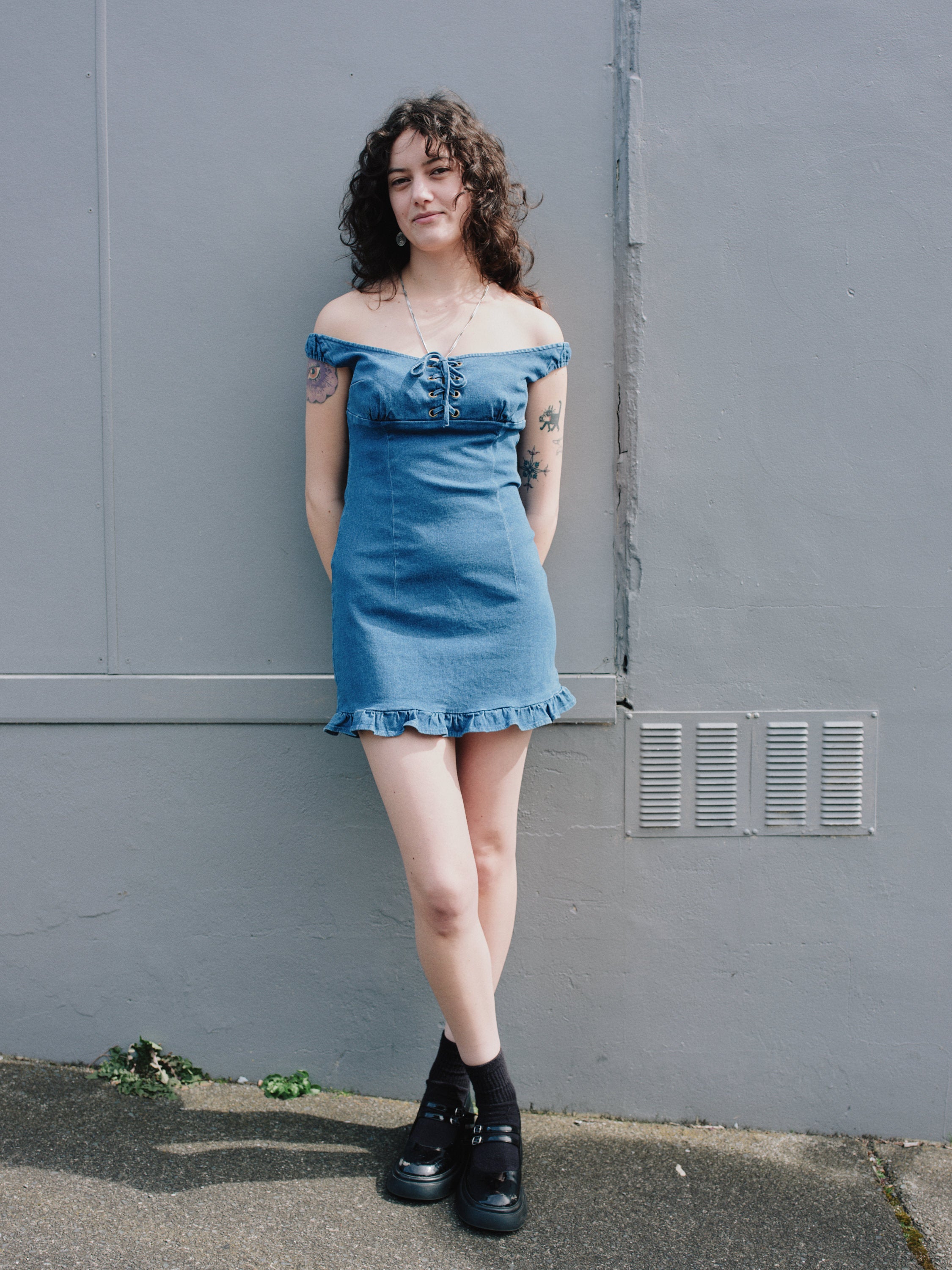 Glassons ruffle mini dress