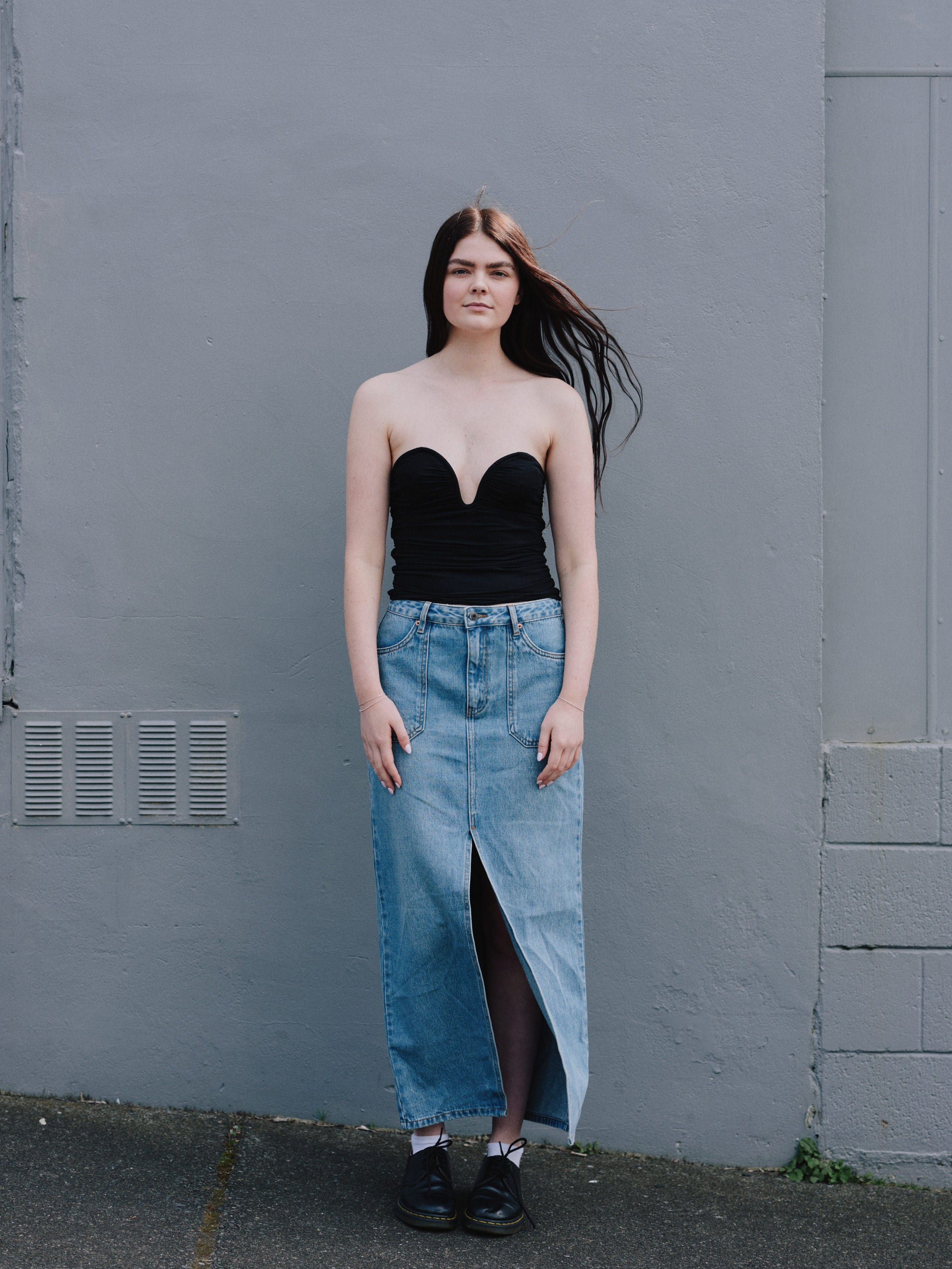 Glassons denim skirt with front split