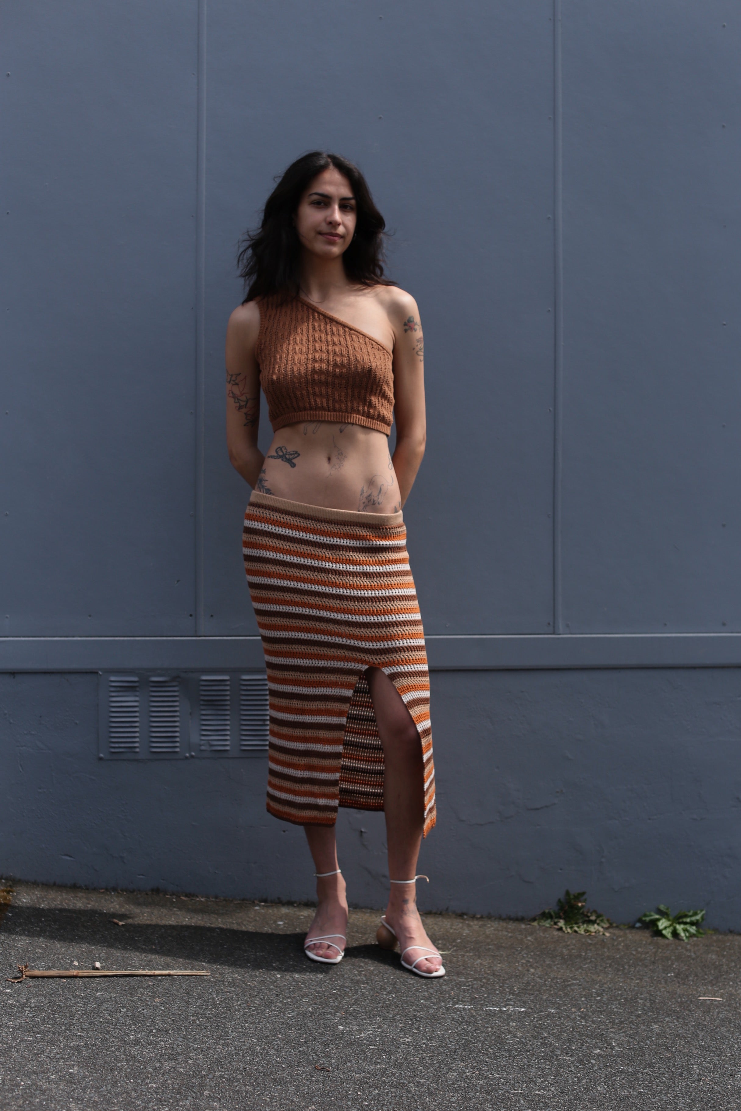 Glassons one shoulder crochet top