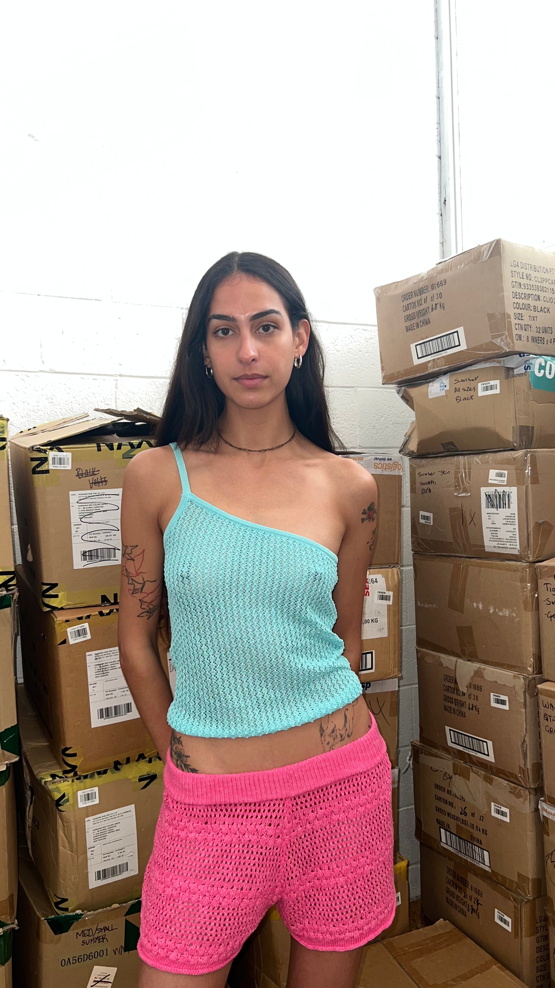 Glassons one shoulder crochet top