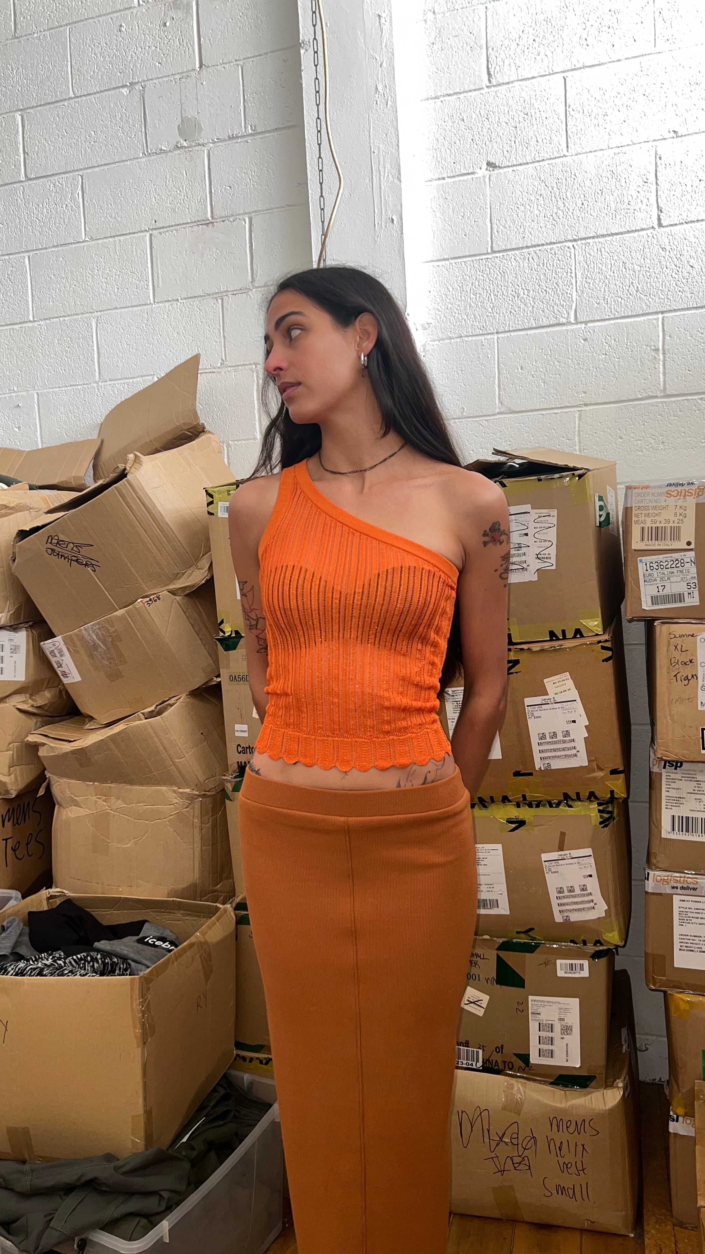 Glassons one shoulder crochet top