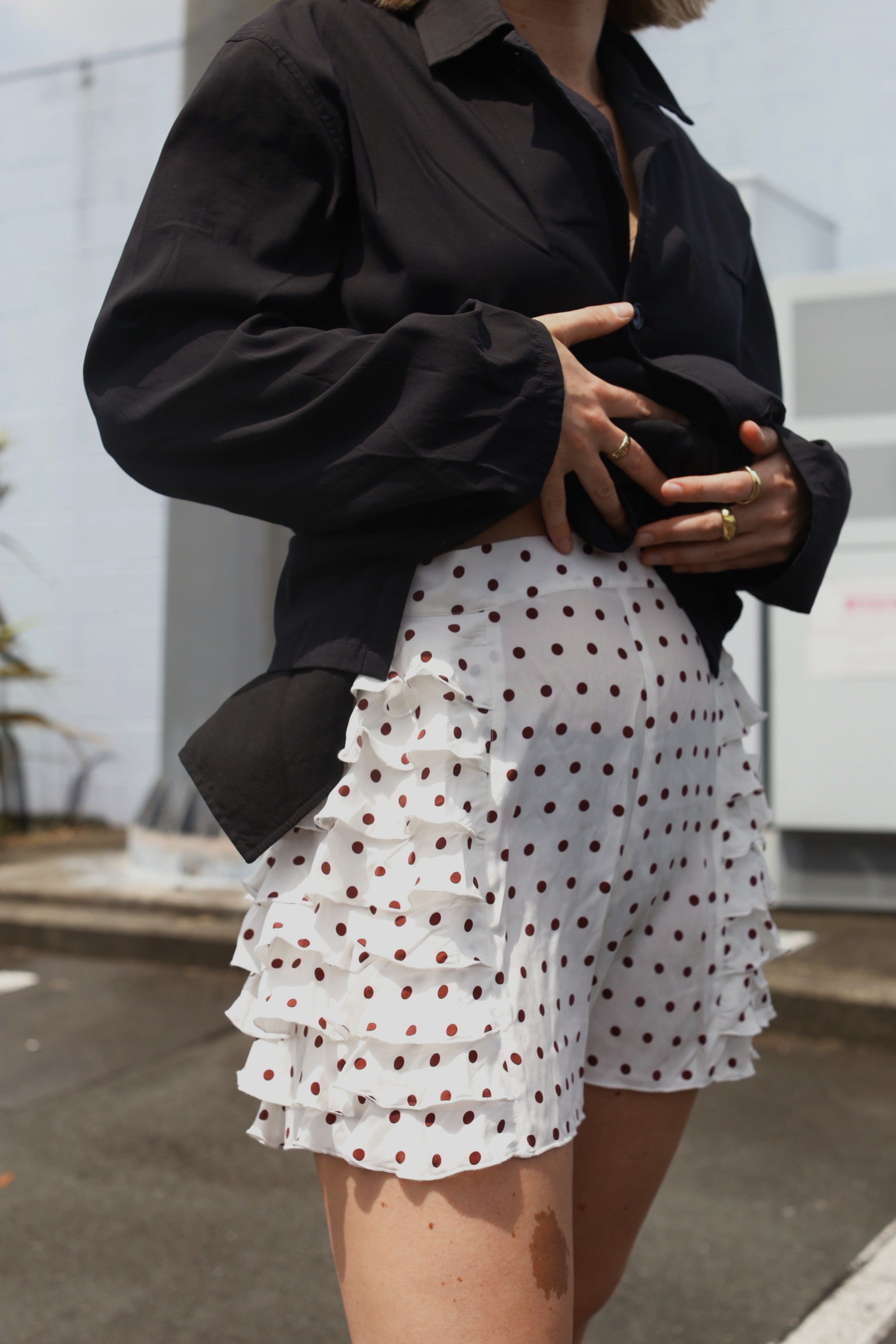 SIR silk polka dot short