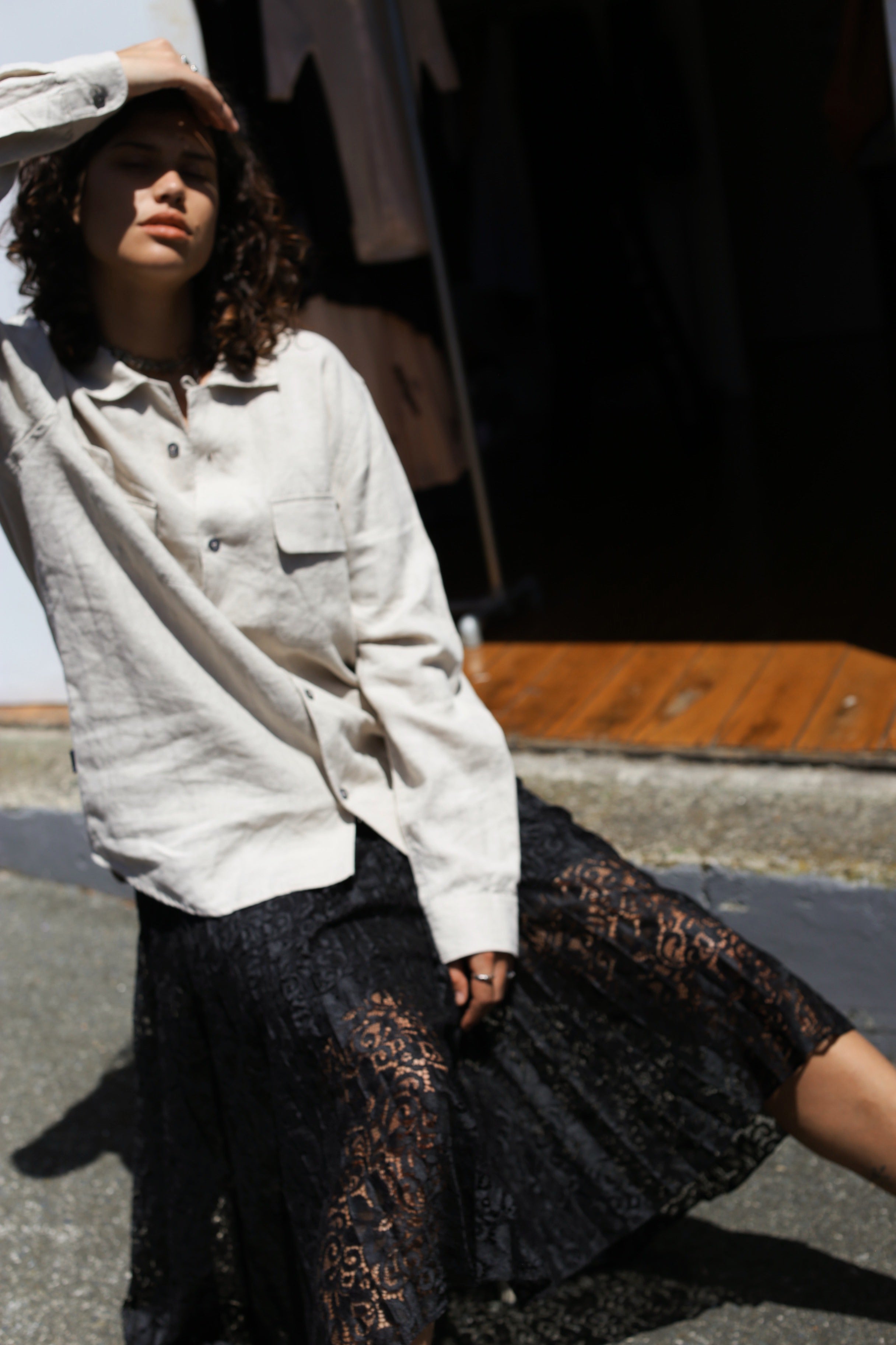 Theory lace midi length skirt