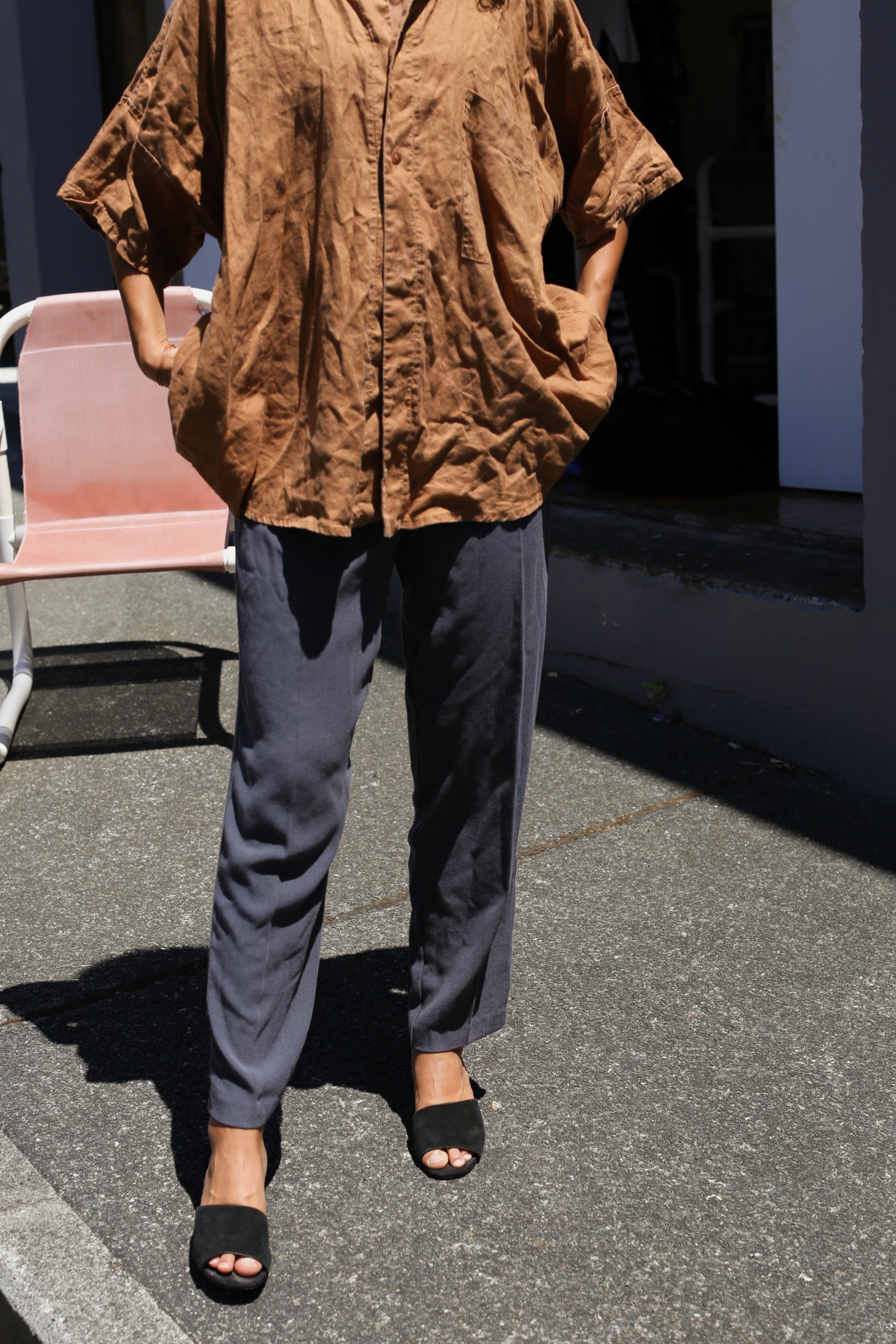 Jacqui E vintage grey pant